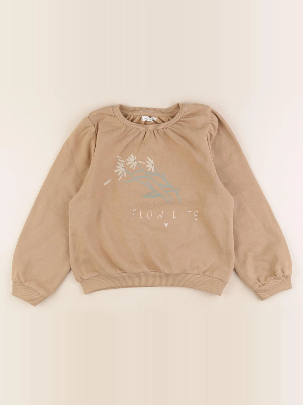 Vertbaudet - sweat marron - 6 ans