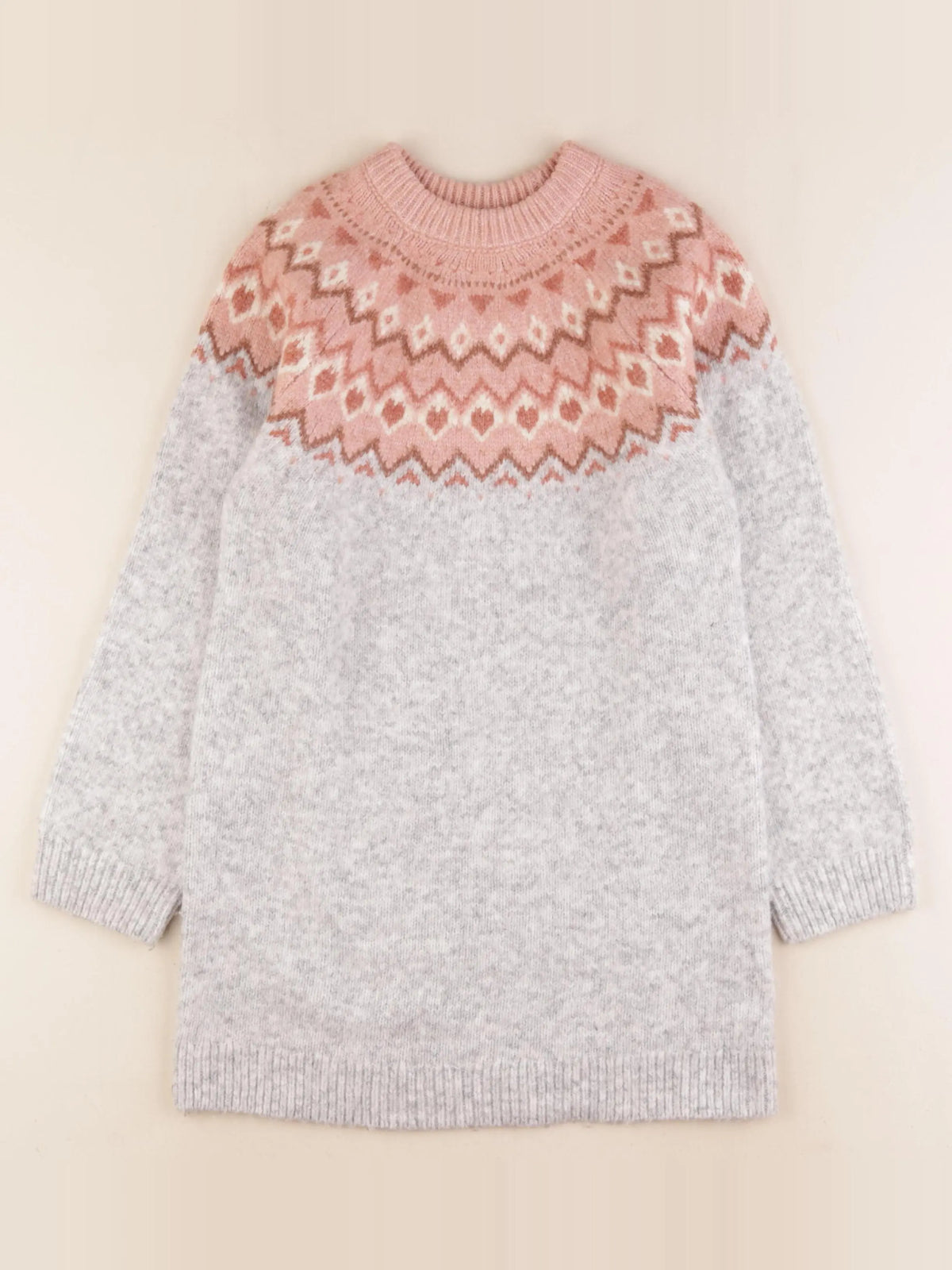 Vertbaudet - robe gris, rose - 8 ans