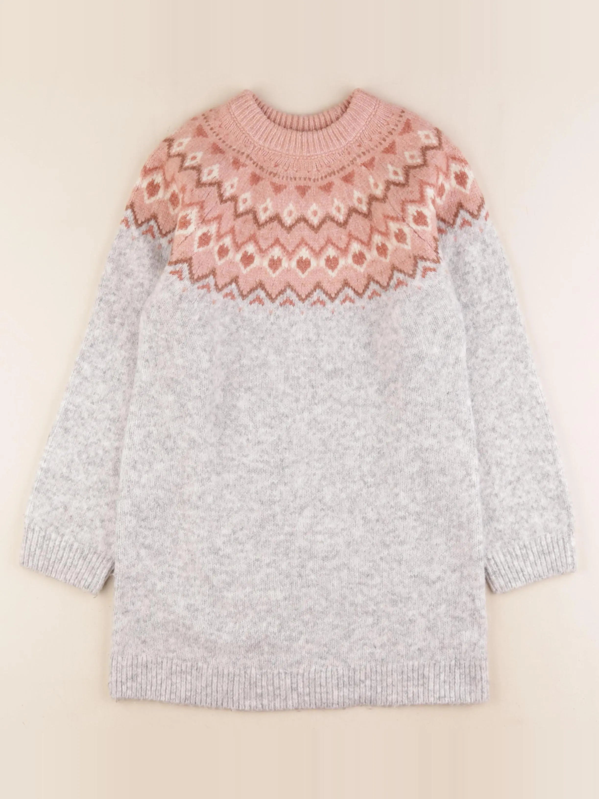 Vertbaudet - robe gris, rose - 8 ans