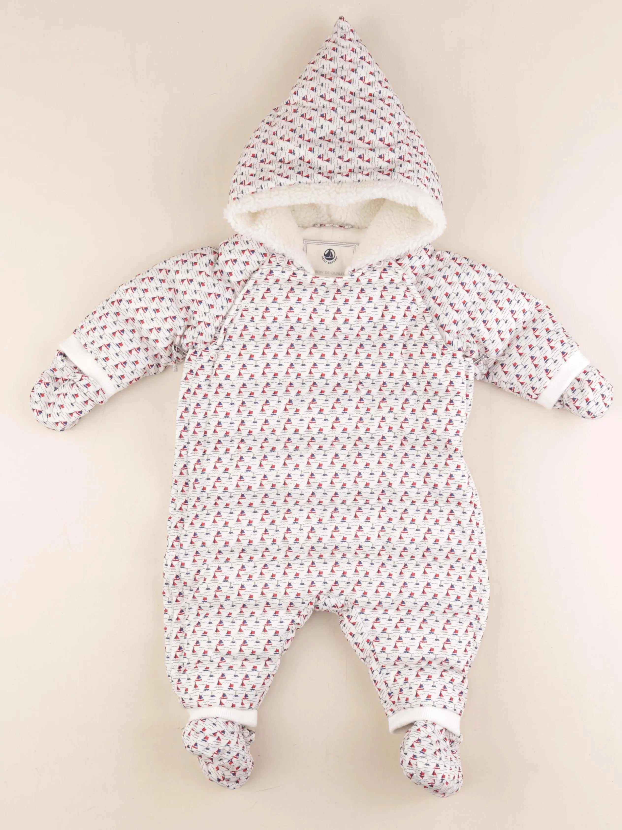Petit Bateau - combi-pilote multicolore - 3 mois