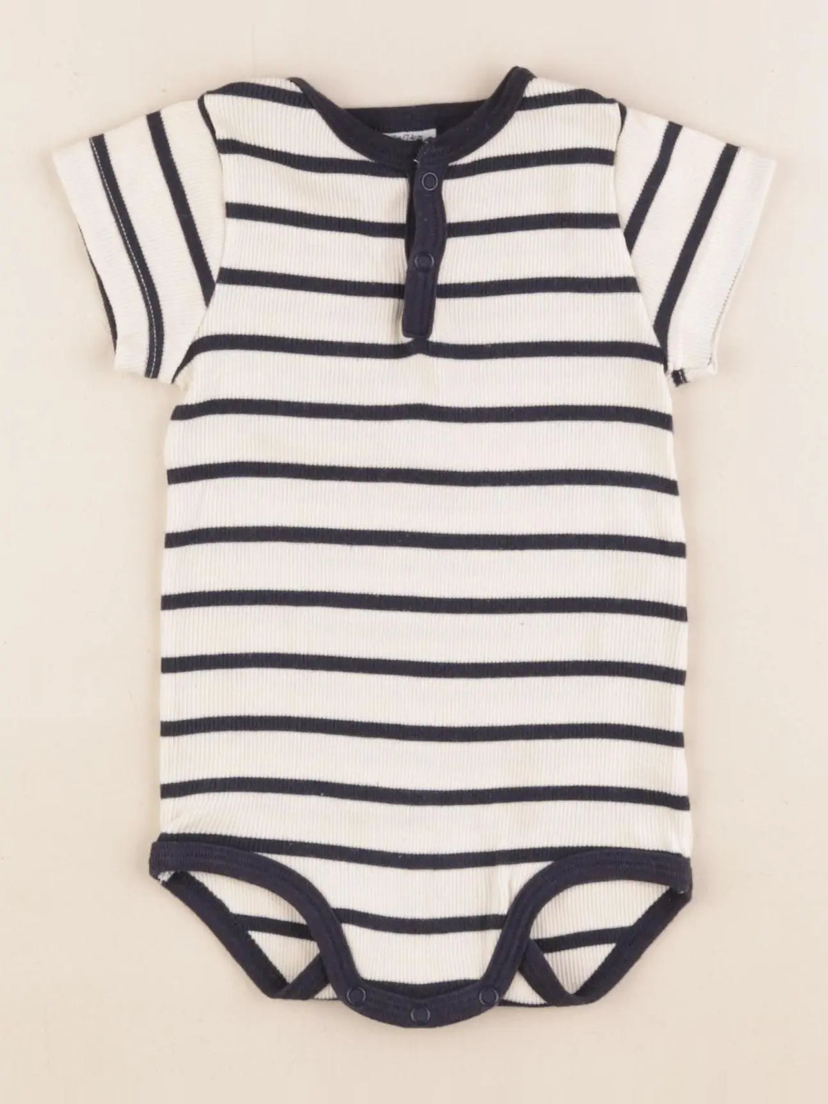 Petit Bateau - body tee-shirt coton beige, bleu - 12 mois