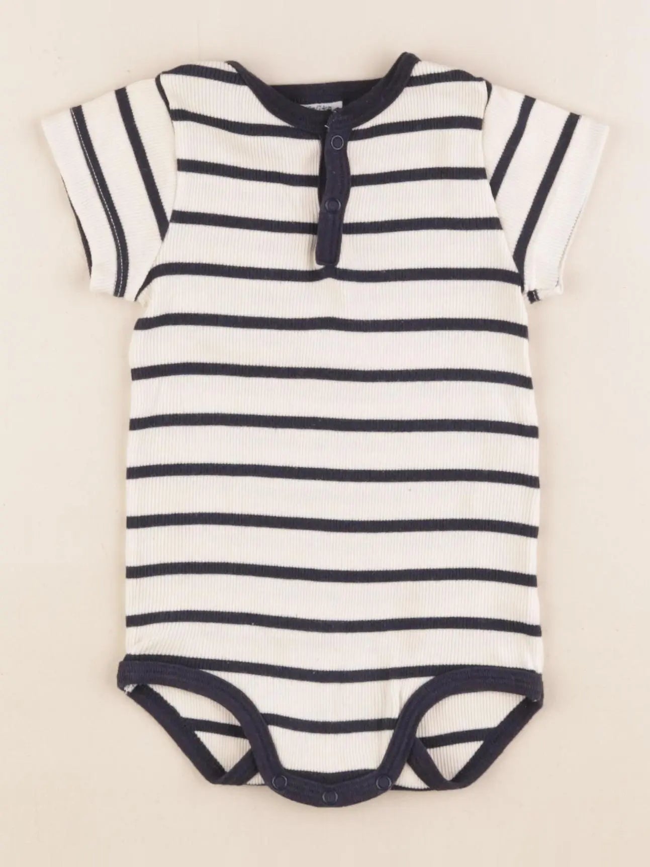 Petit Bateau - body tee-shirt coton beige, bleu - 12 mois