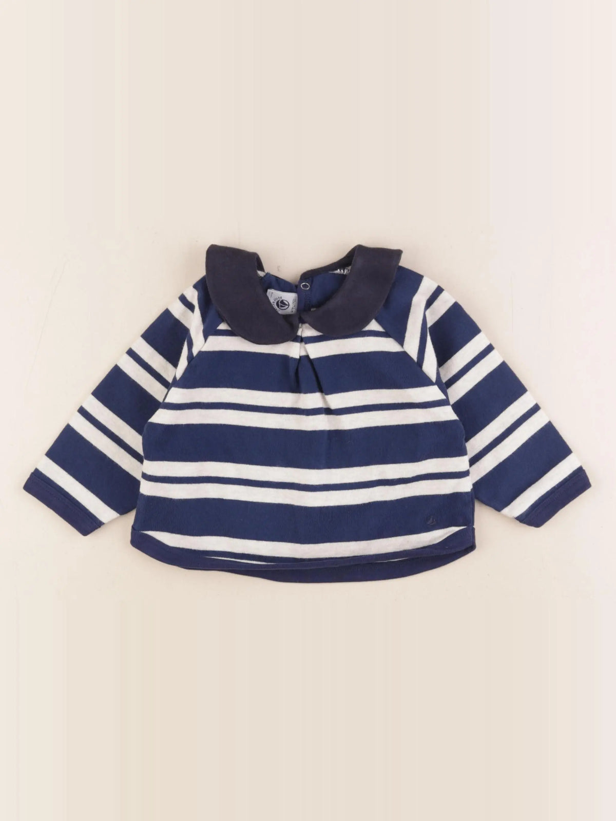 Petit Bateau - pull blanc, bleu - 12 mois