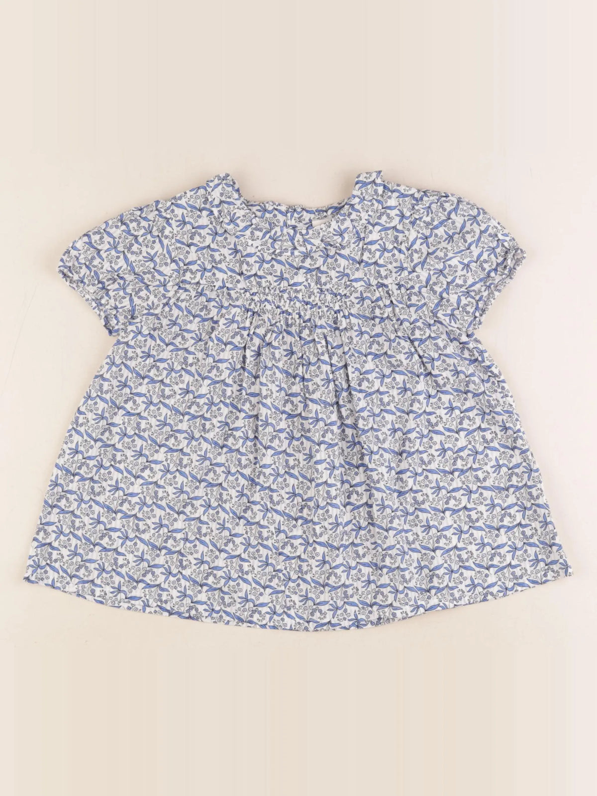 Boutchou - blouse blanc, bleu - 3 ans