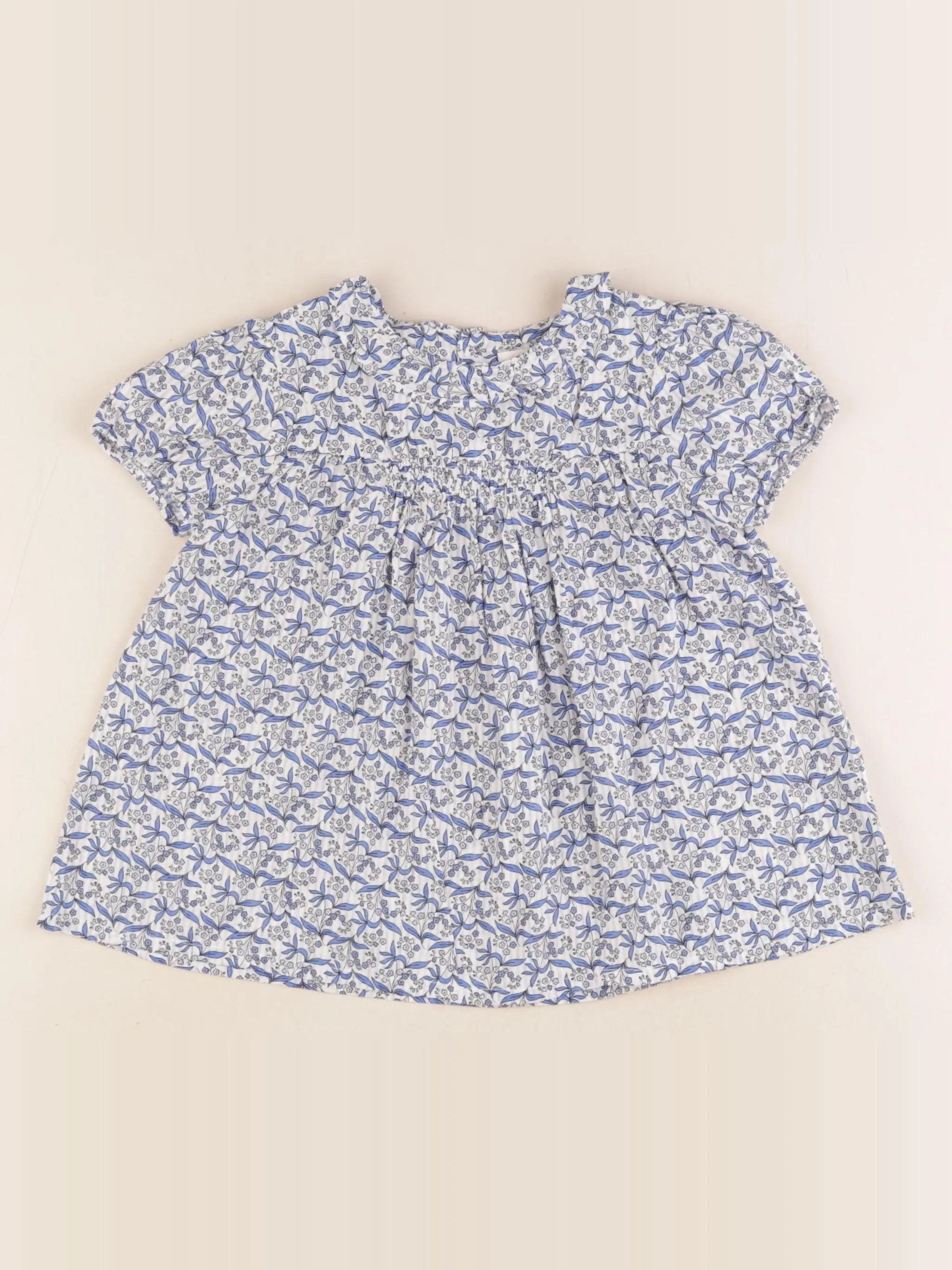 Boutchou - blouse blanc, bleu - 3 ans