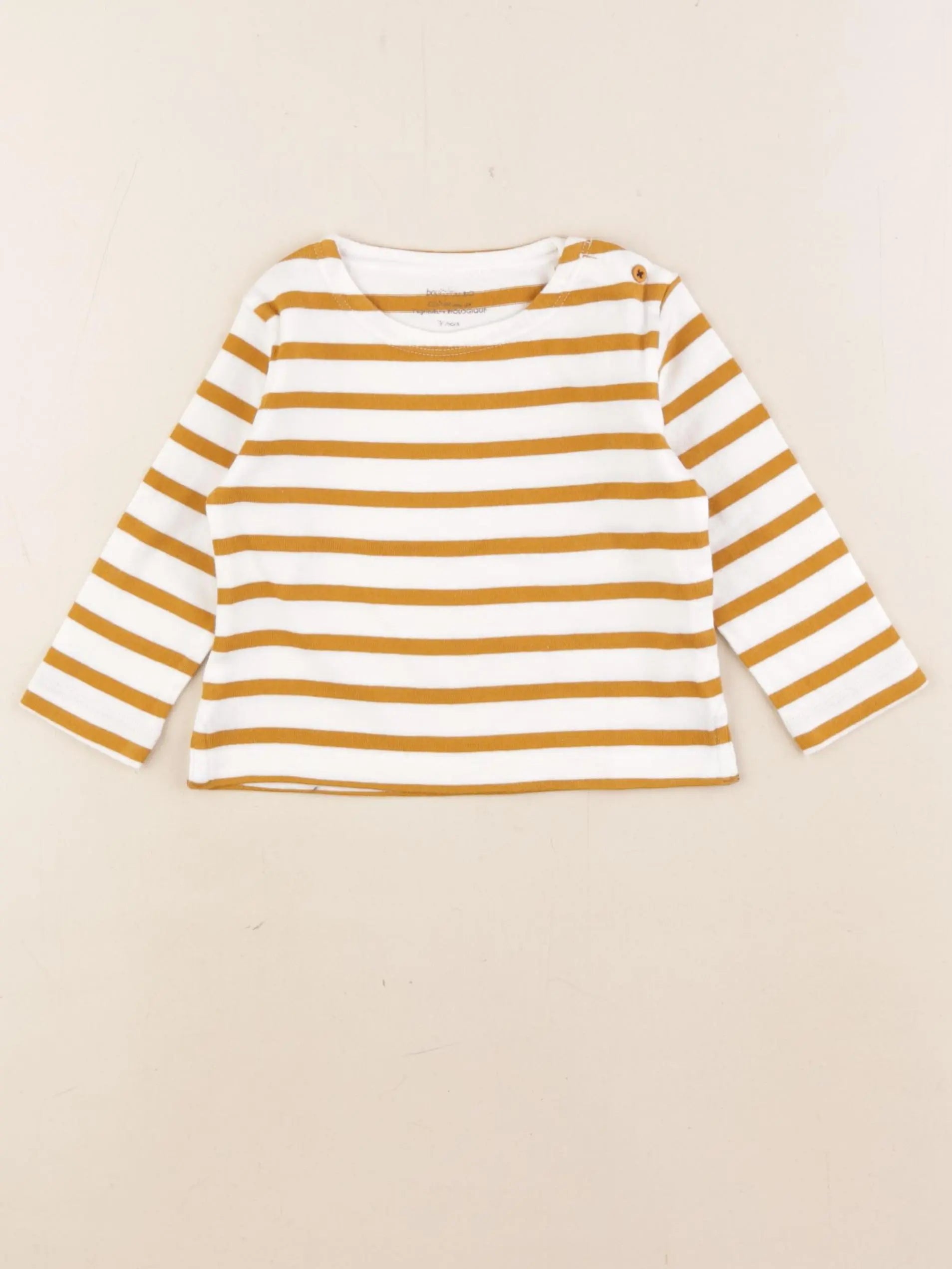 Boutchou - tee-shirt jaune, blanc - 9 mois