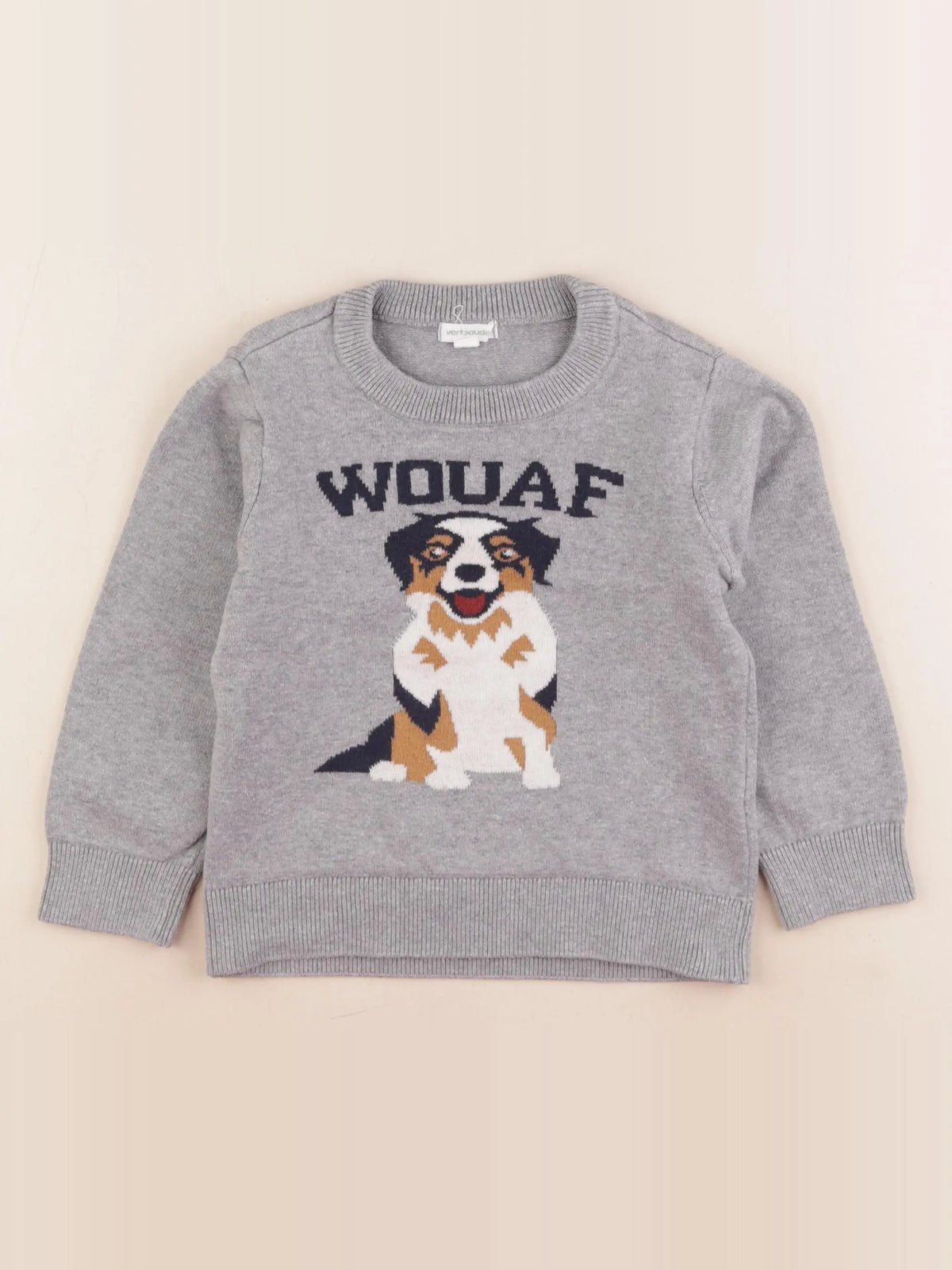 Vertbaudet - pull gris - 4 ans