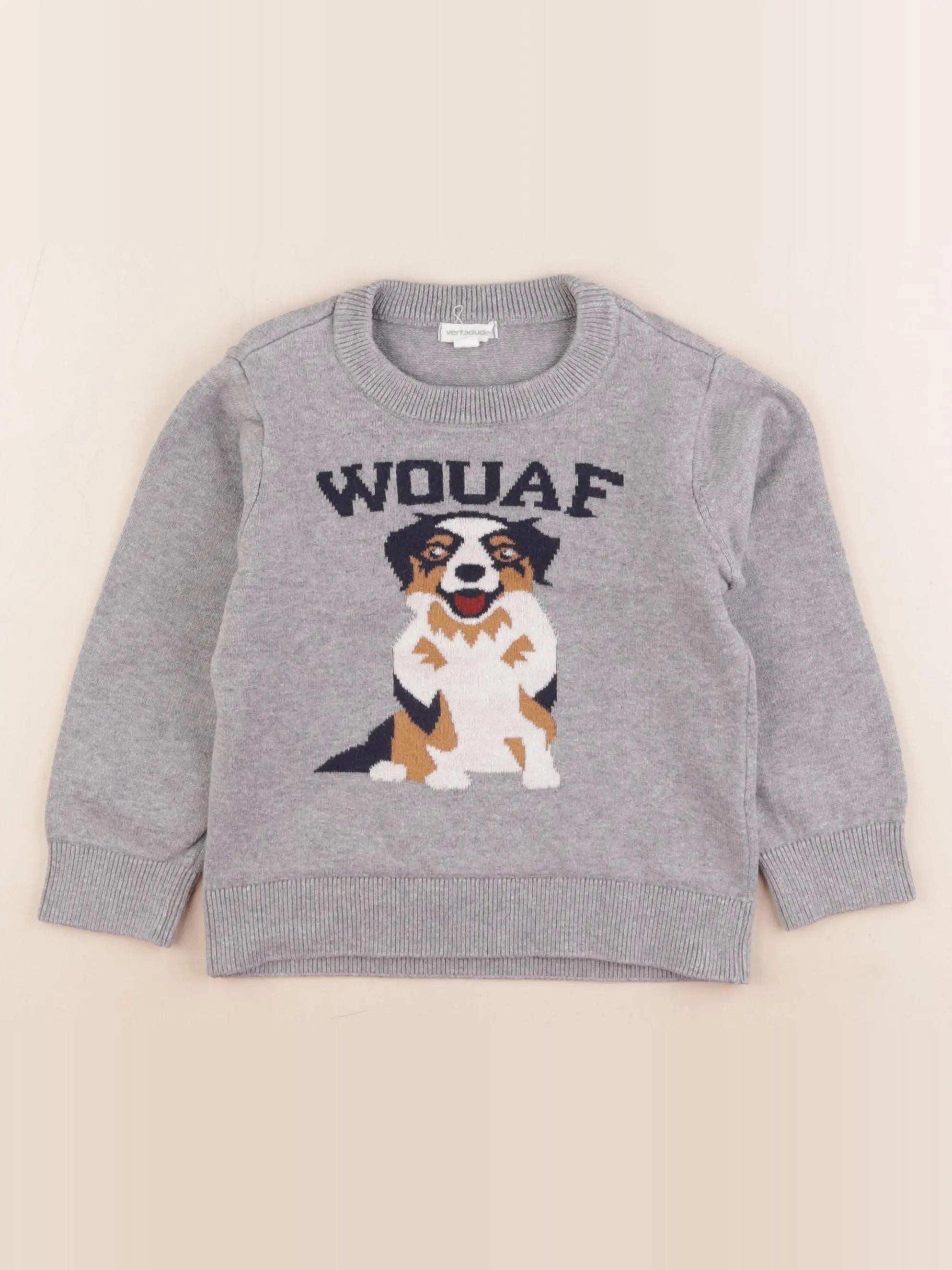 Vertbaudet - pull gris - 4 ans