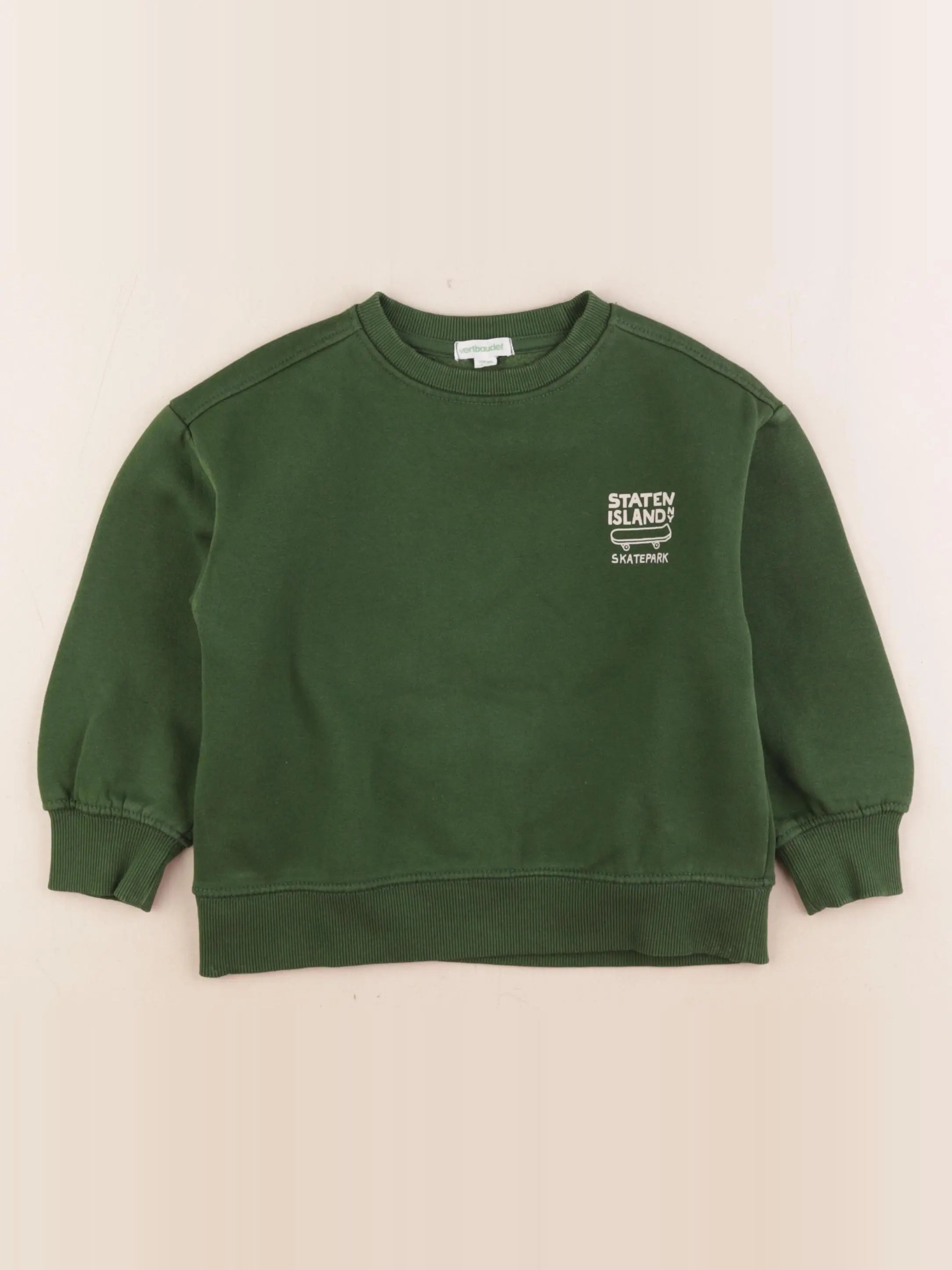 Vertbaudet - sweat vert - 4 ans