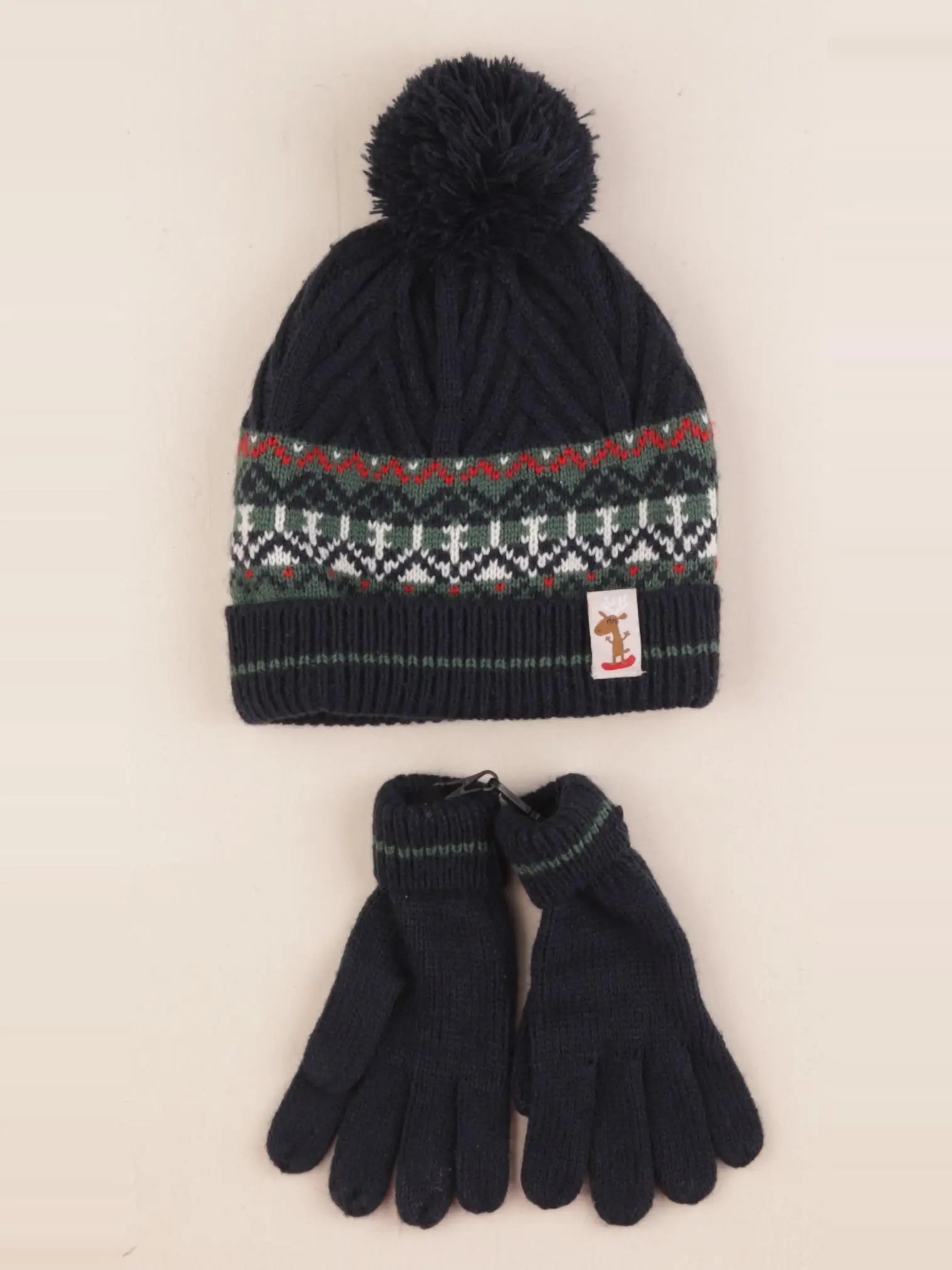 Vertbaudet - ensemble bonnet/gants bleu - 4/6 ans