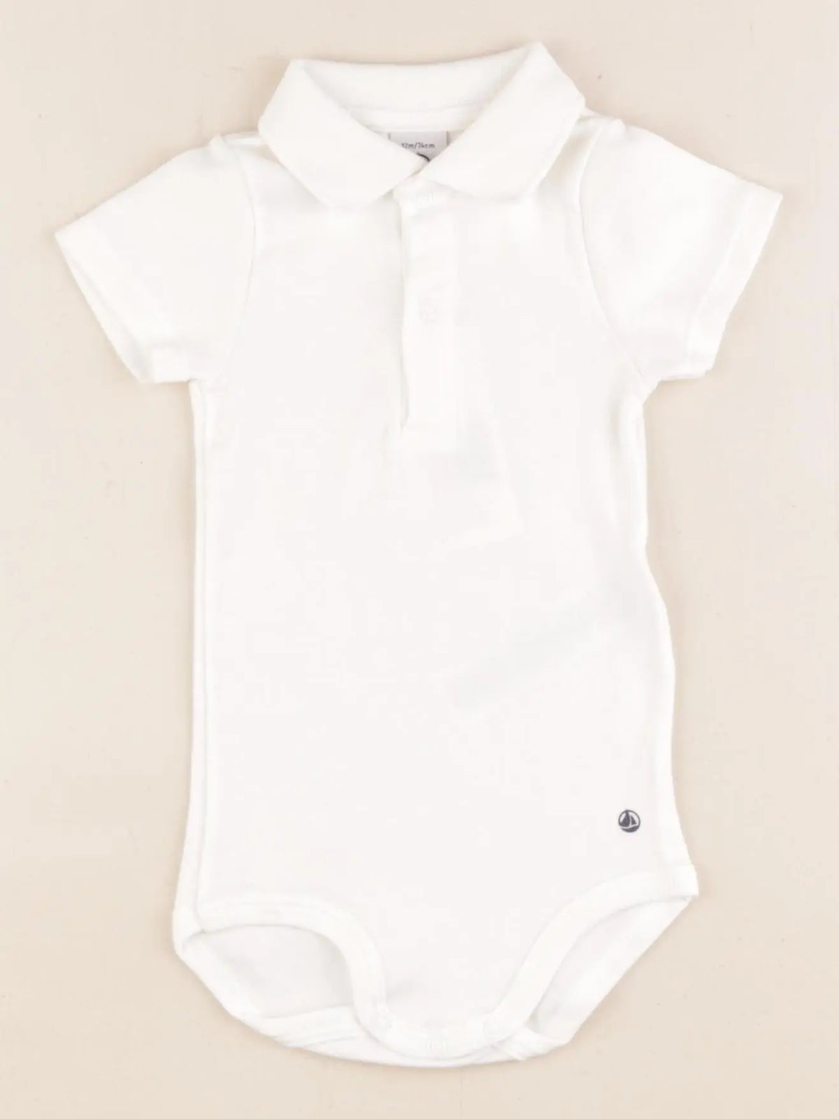 Petit Bateau - body à col blanc - 12 mois
