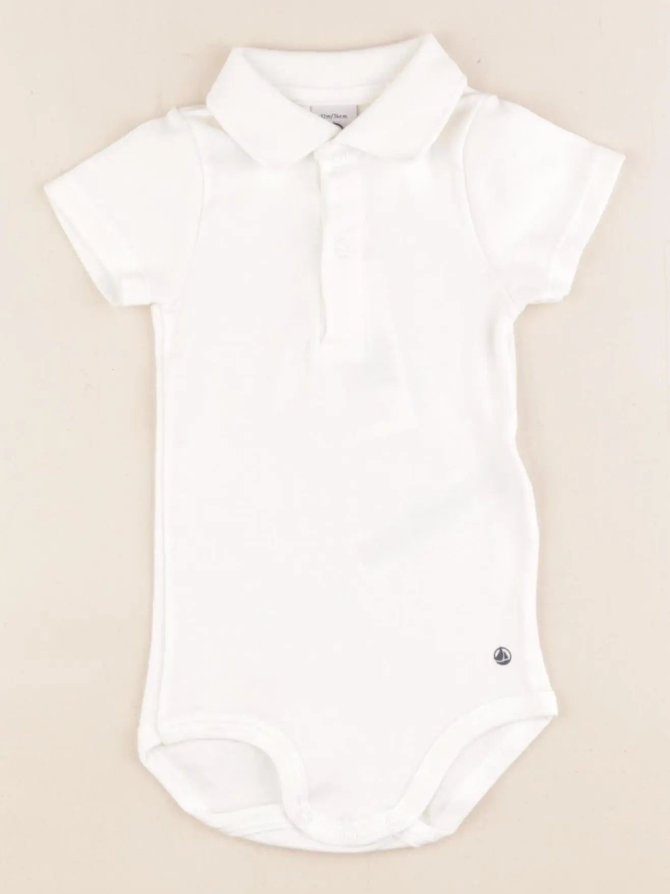 Petit Bateau - body à col blanc - 12 mois