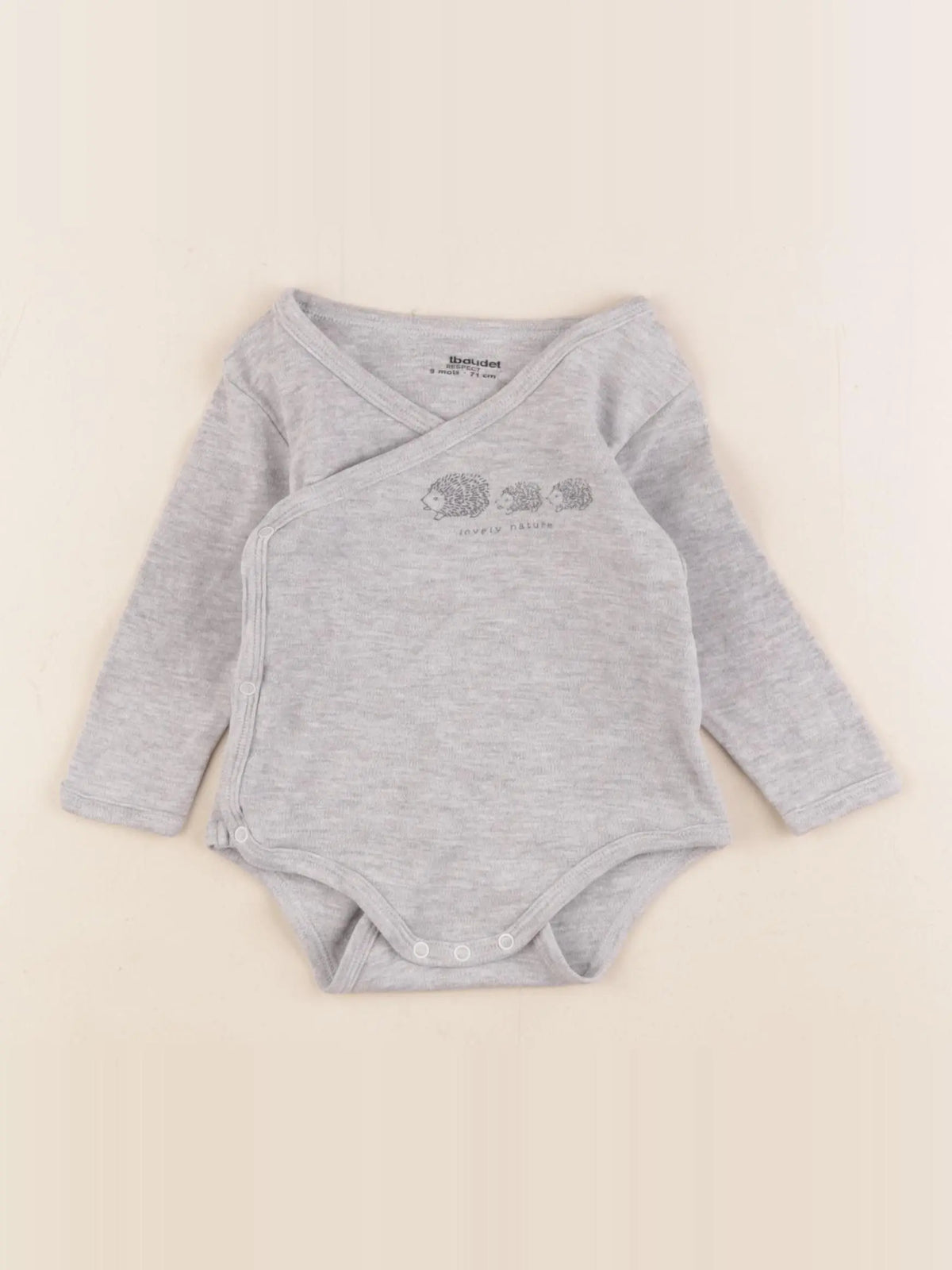 Vertbaudet - body gris - 9 mois