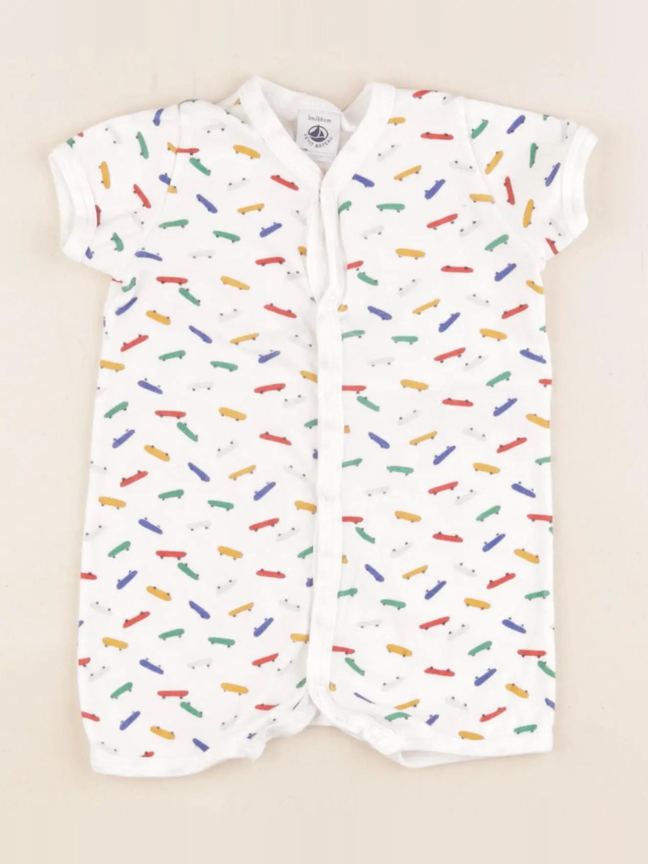 Petit Bateau - pyjama coton blanc - 3 mois
