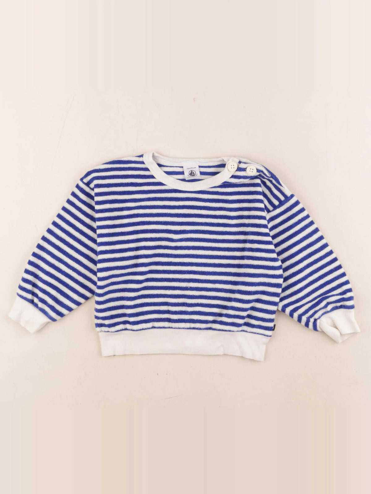 Petit Bateau - sweat bleu - 24 mois