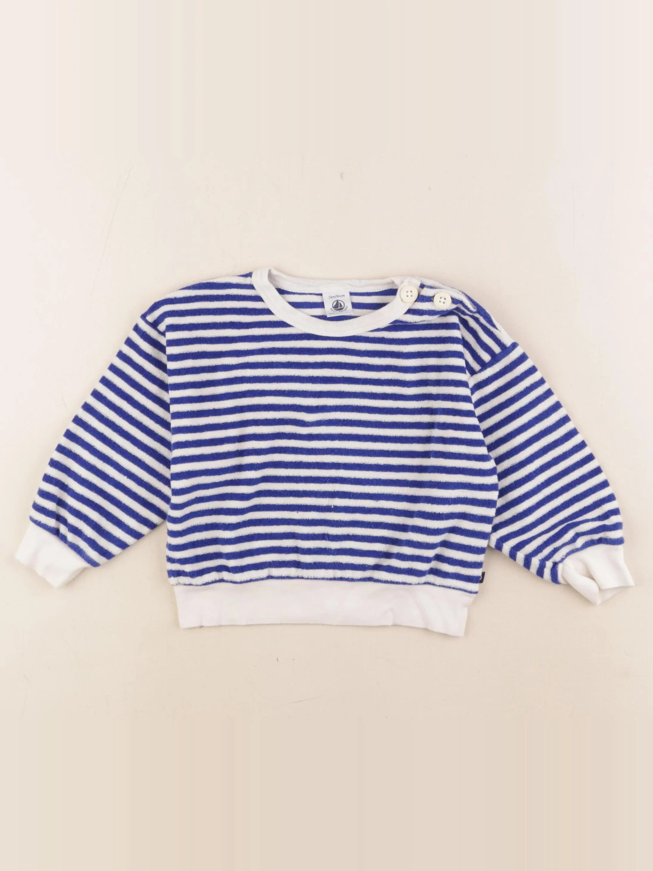 Petit Bateau - sweat bleu - 24 mois