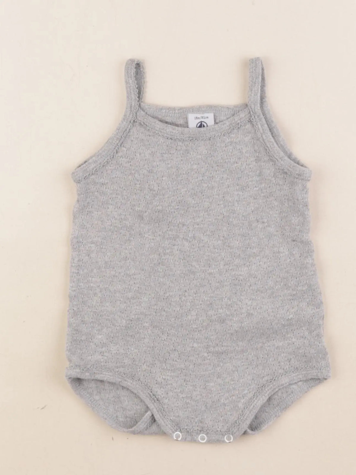 Petit Bateau - body gris - 18 mois
