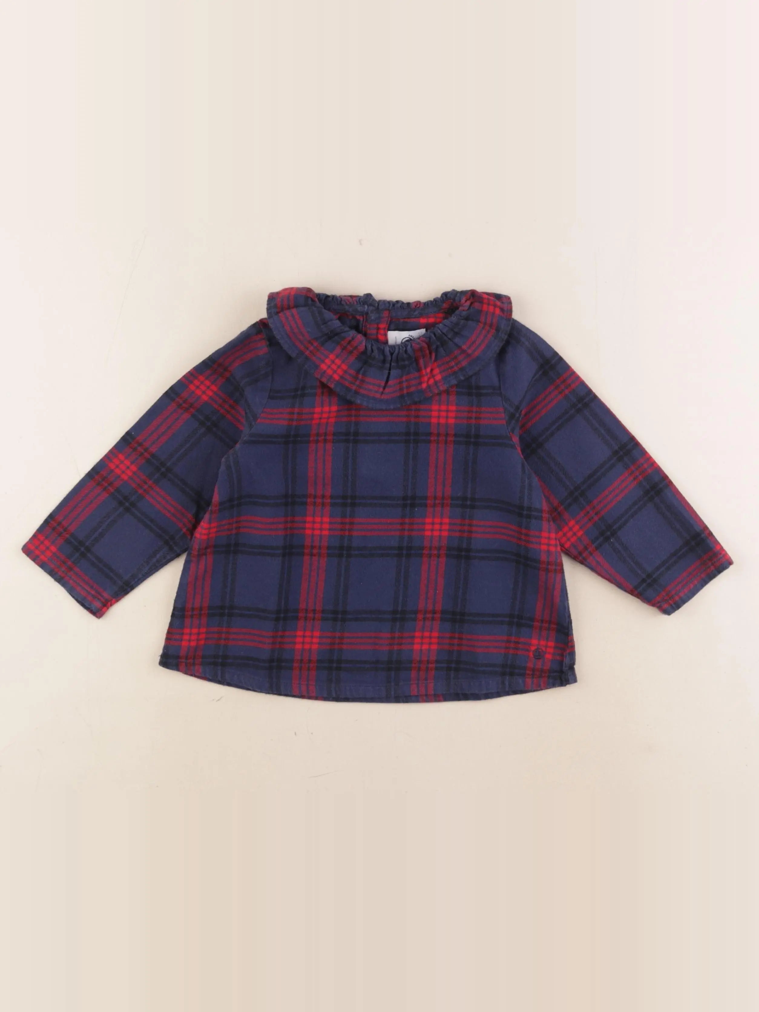 Petit Bateau - blouse bleu - 24 mois