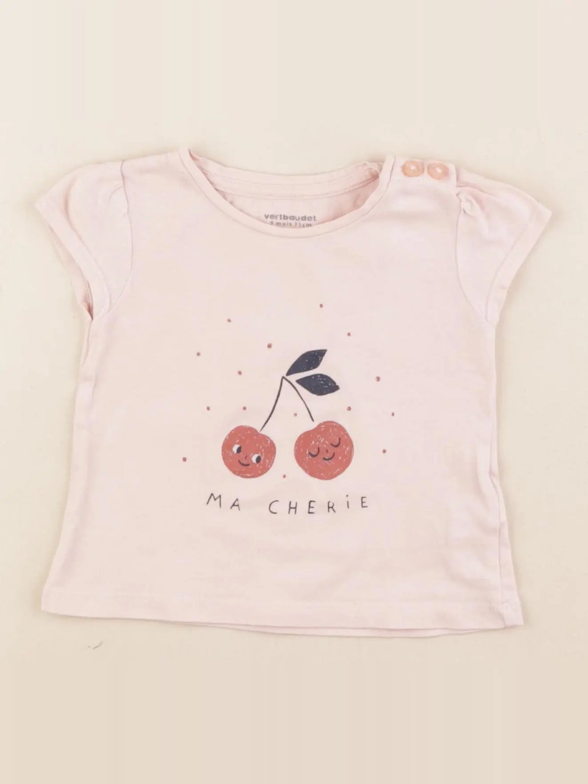 Vertbaudet - tee-shirt rose - 9 mois