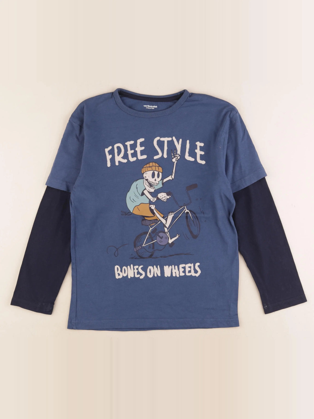 Vertbaudet - tee-shirt coton bleu - 10 ans