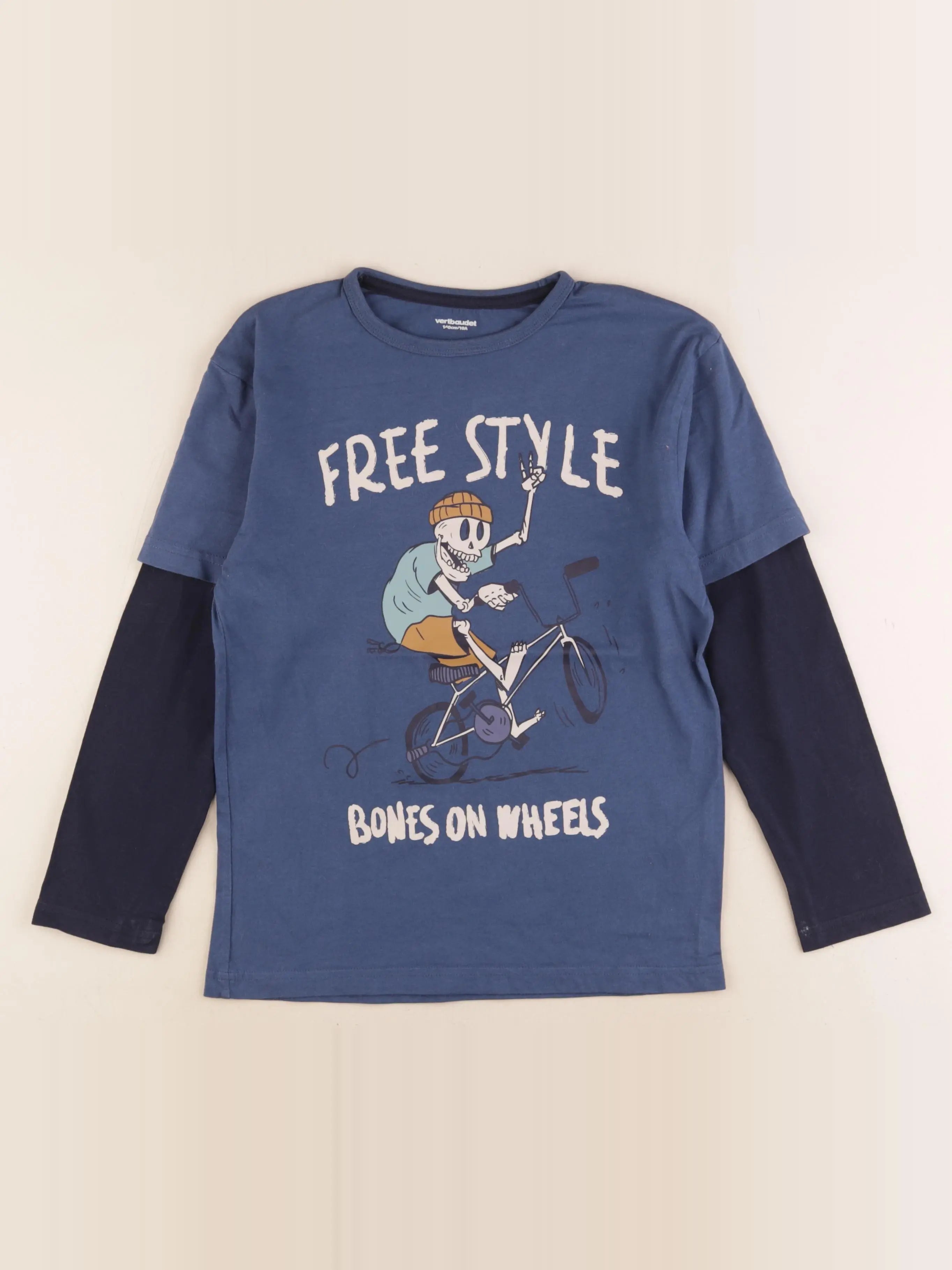 Vertbaudet - tee-shirt coton bleu - 10 ans