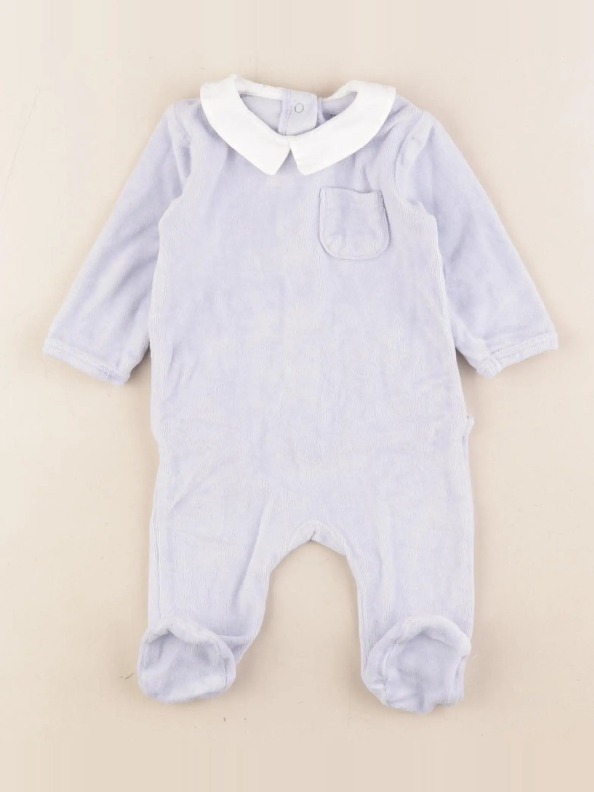 Vertbaudet - pyjama velours bleu - 3 mois