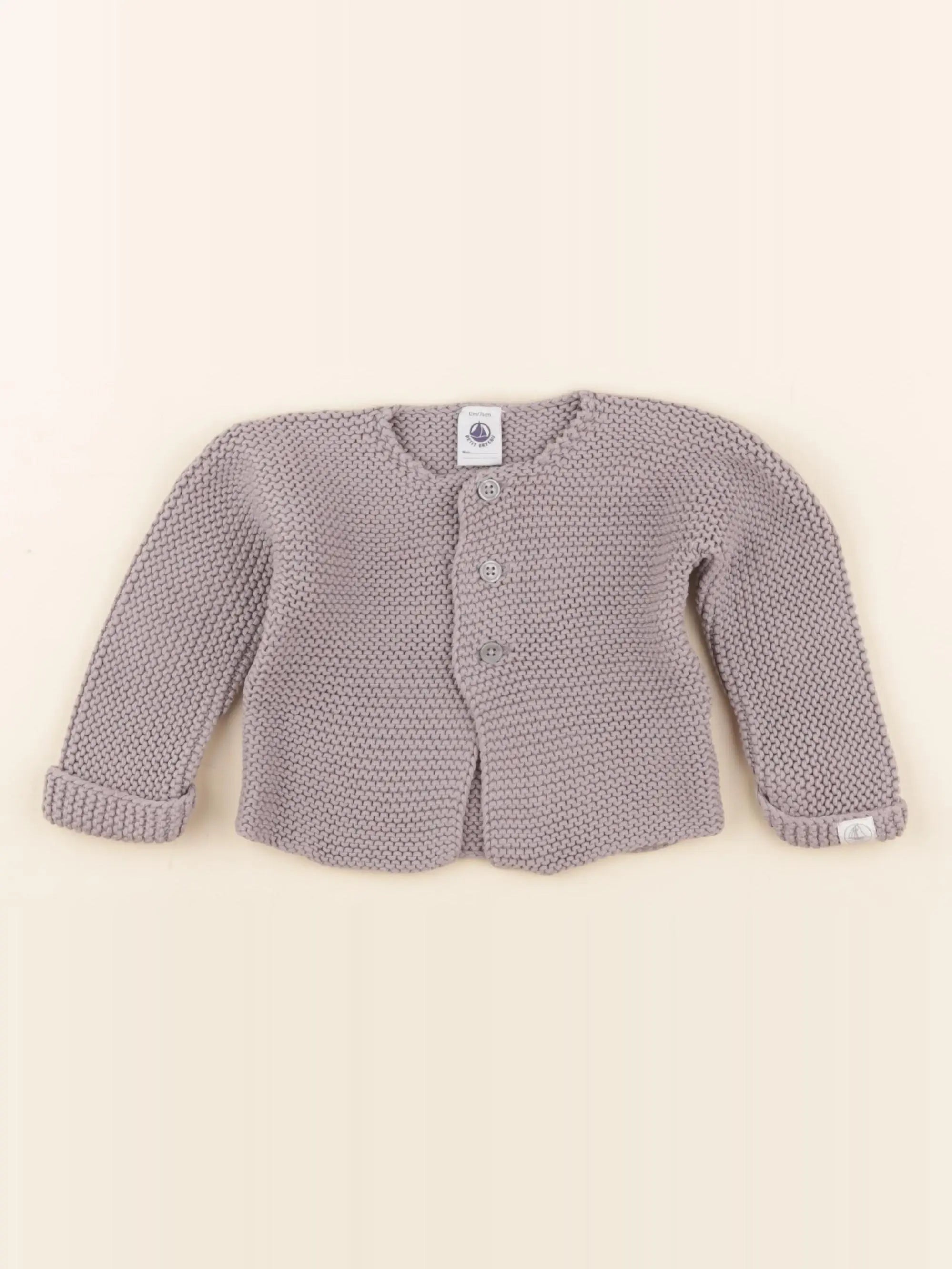 Petit Bateau - gilet gris - 12 mois