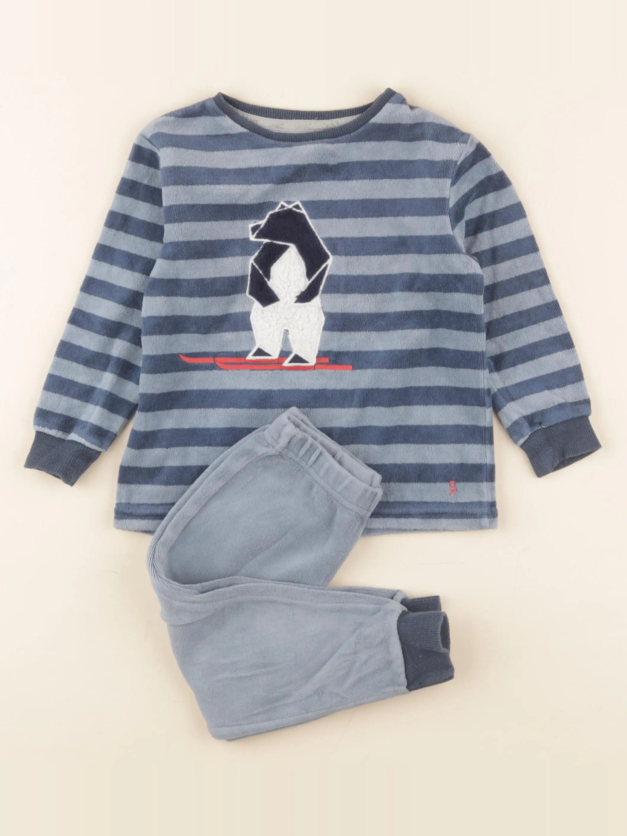 Okaidi - pyjama velours bleu - 2 ans