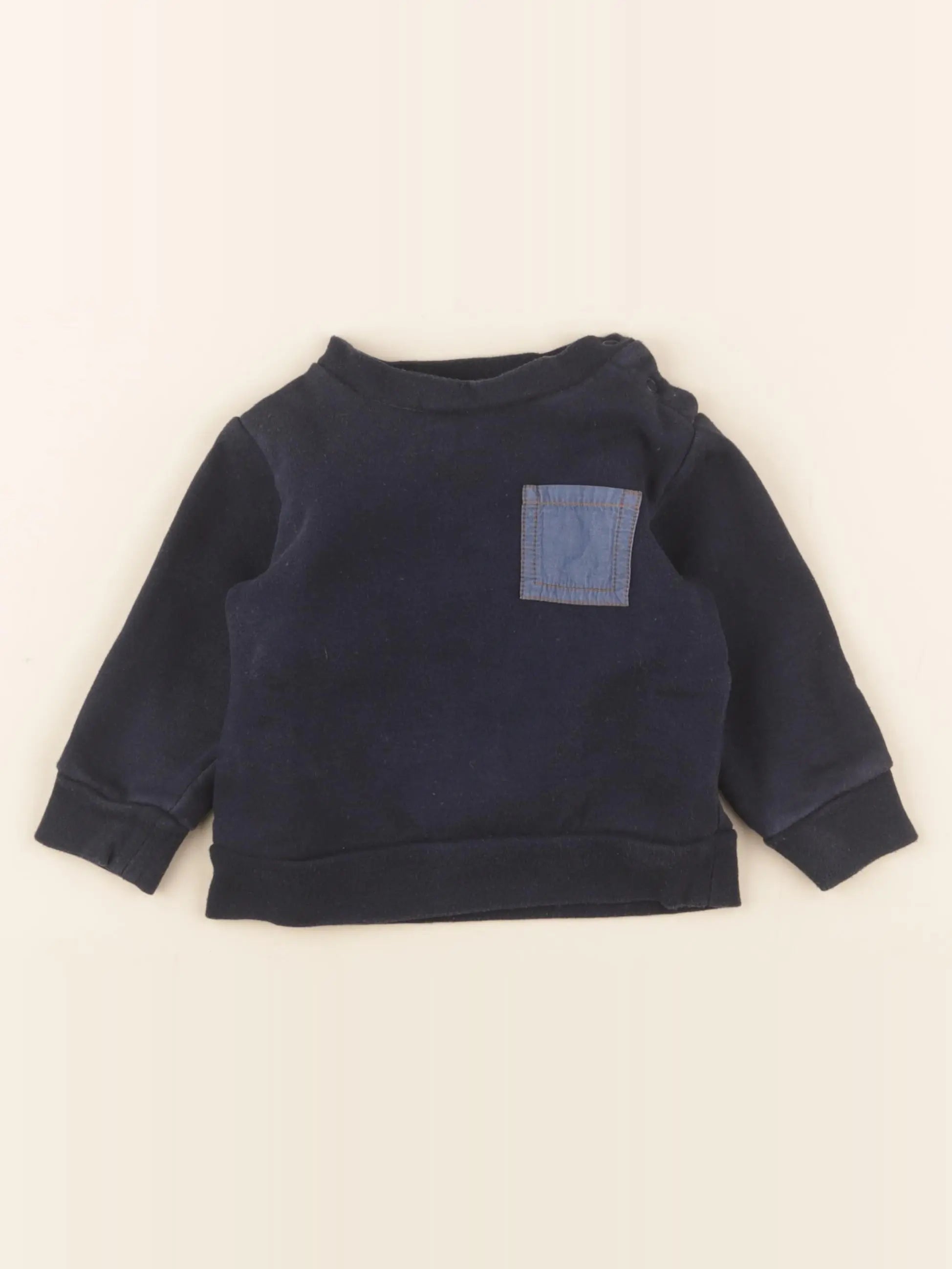 Little Cigogne - sweat bleu - 12 mois