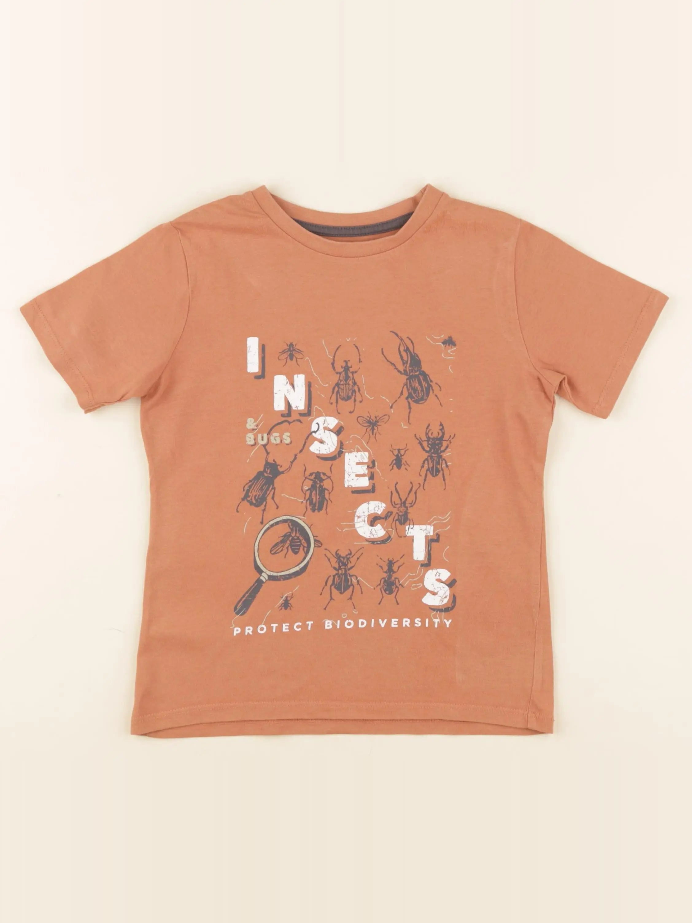 Vertbaudet - tee-shirt marron - 6 ans