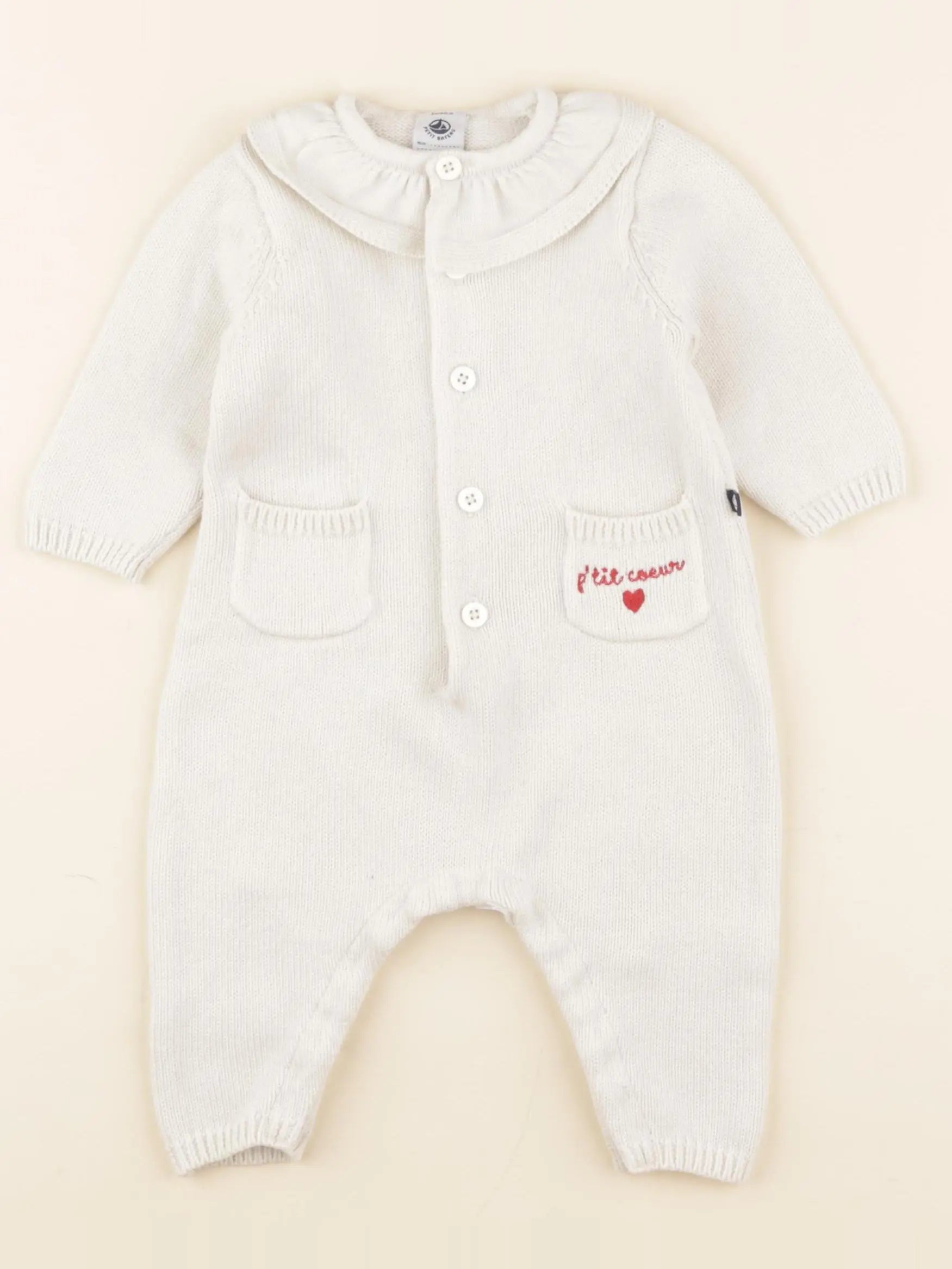 Petit Bateau - combinaison beige - 3 mois