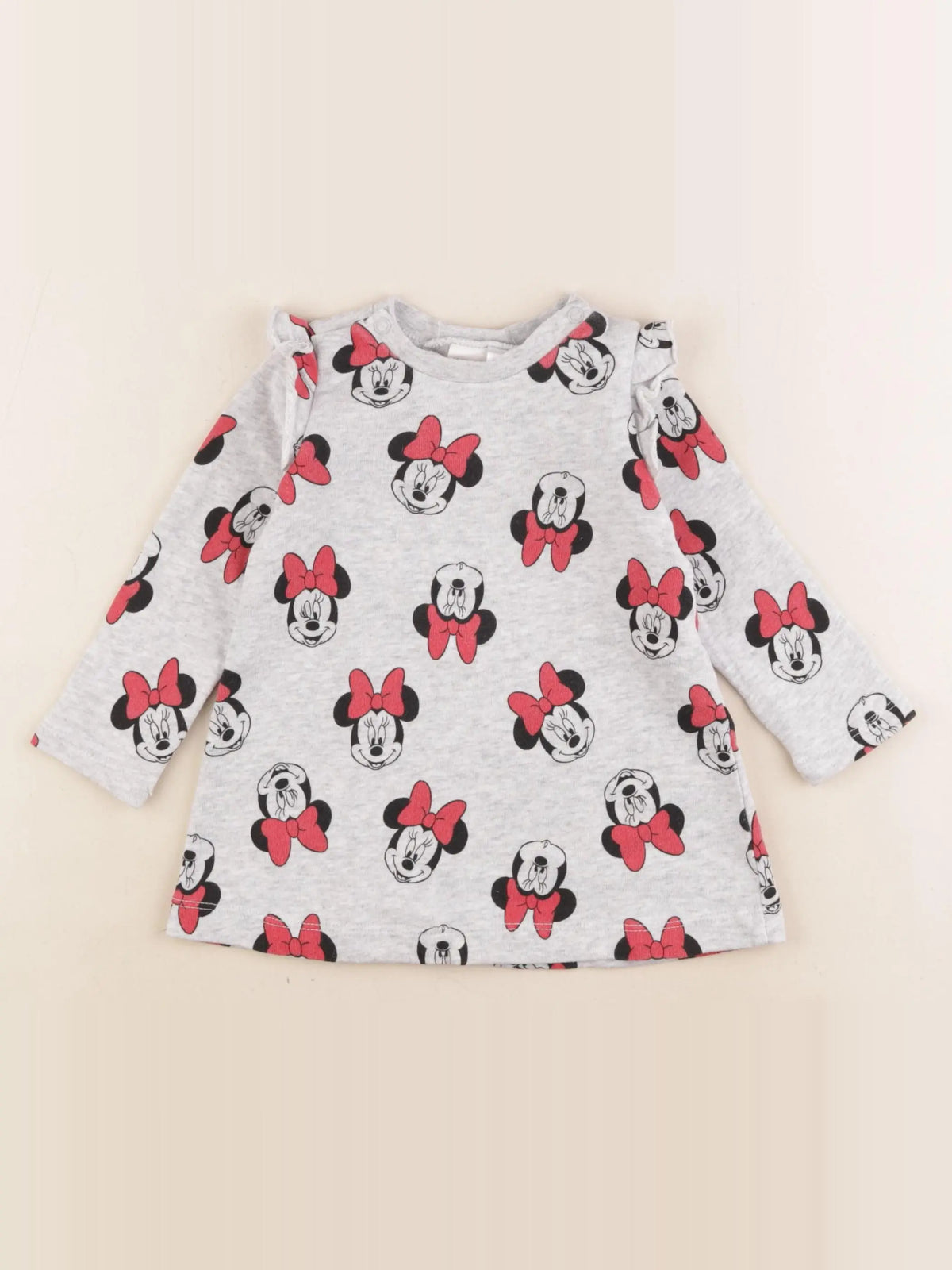 H&M - robe gris, rouge - 6/9 mois