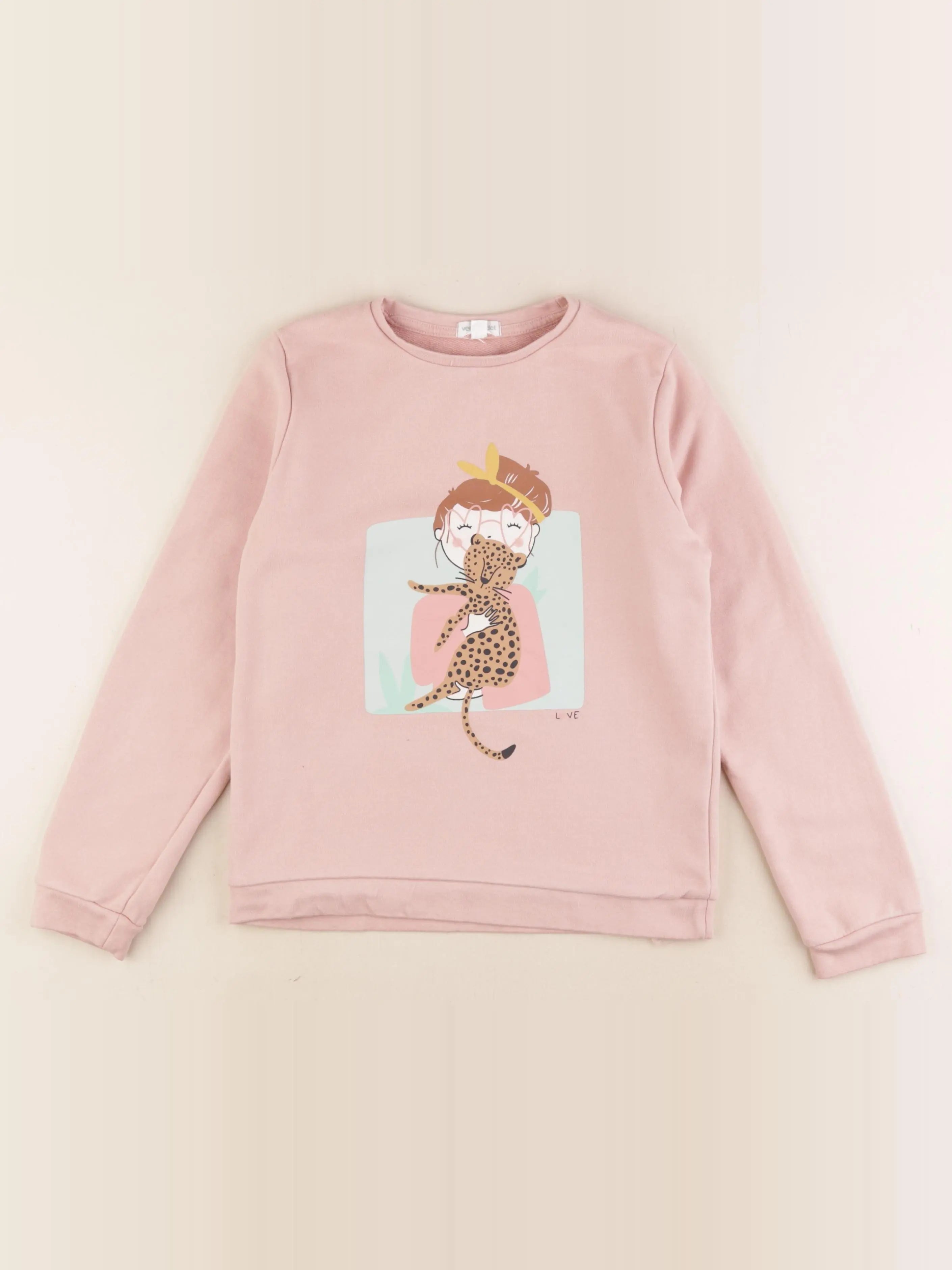 Vertbaudet - sweat rose - 10 ans