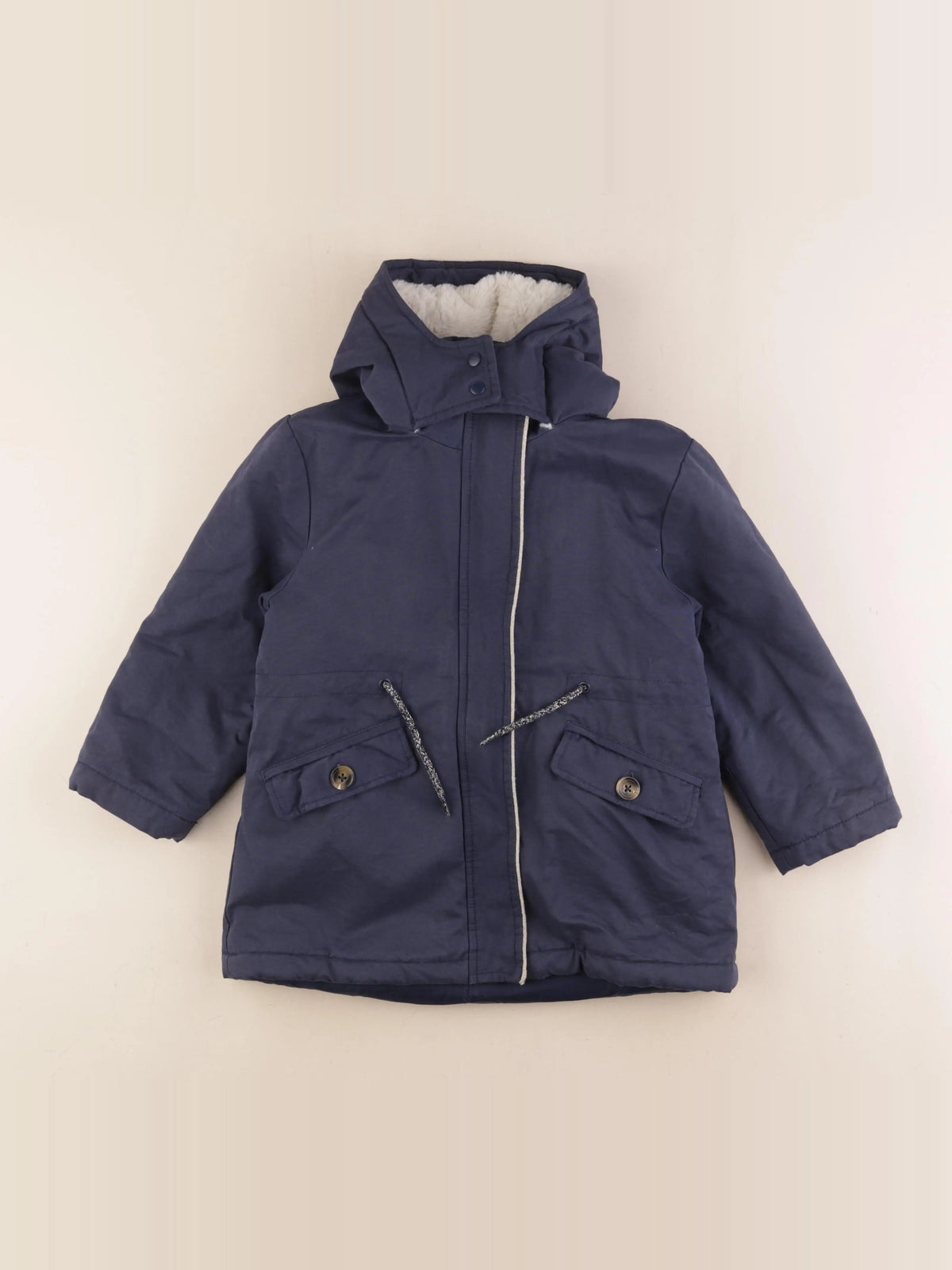 Vertbaudet - parka bleu, or - 6 ans