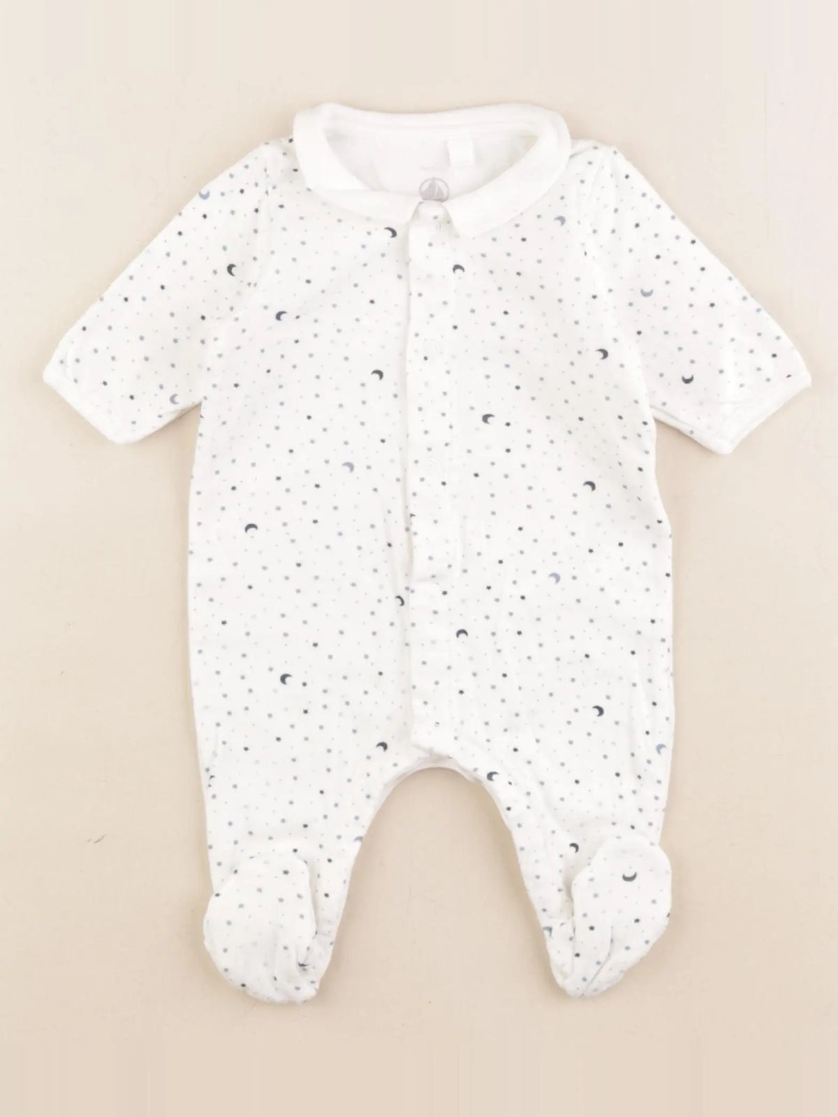 Petit Bateau - pyjama coton bleu, blanc - 1 mois
