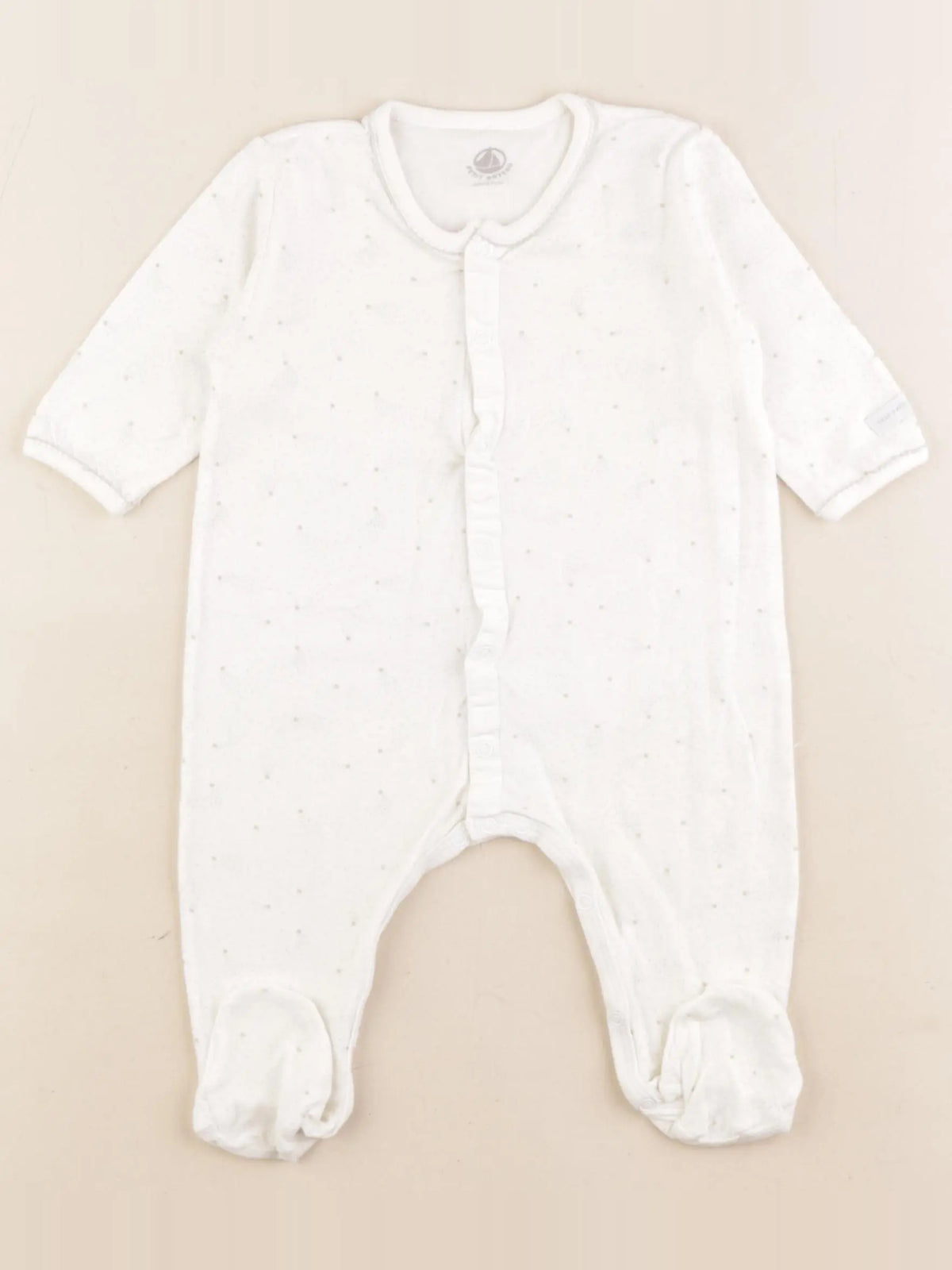 Petit Bateau - pyjama coton blanc - 6 mois