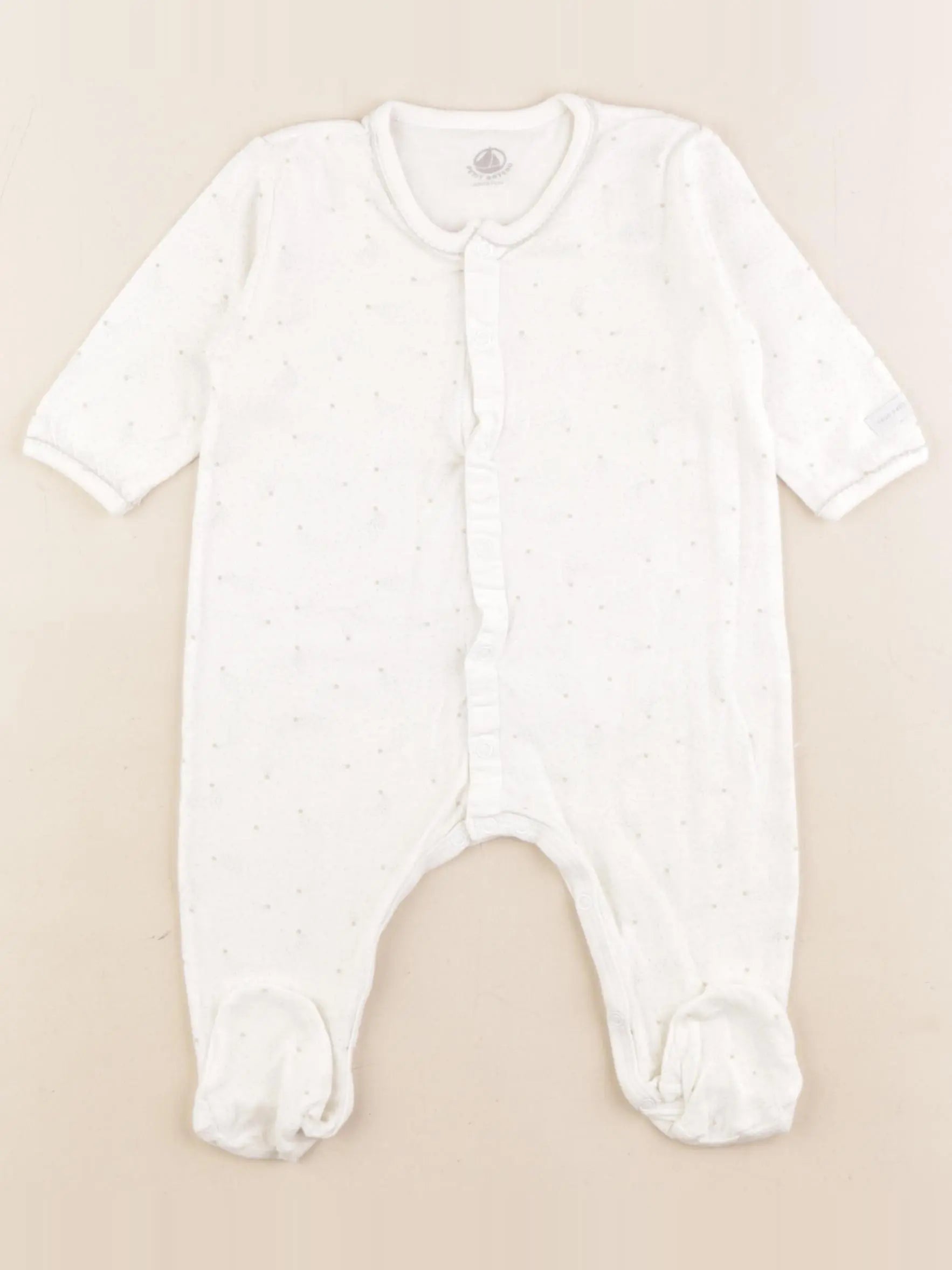 Petit Bateau - pyjama coton blanc - 6 mois