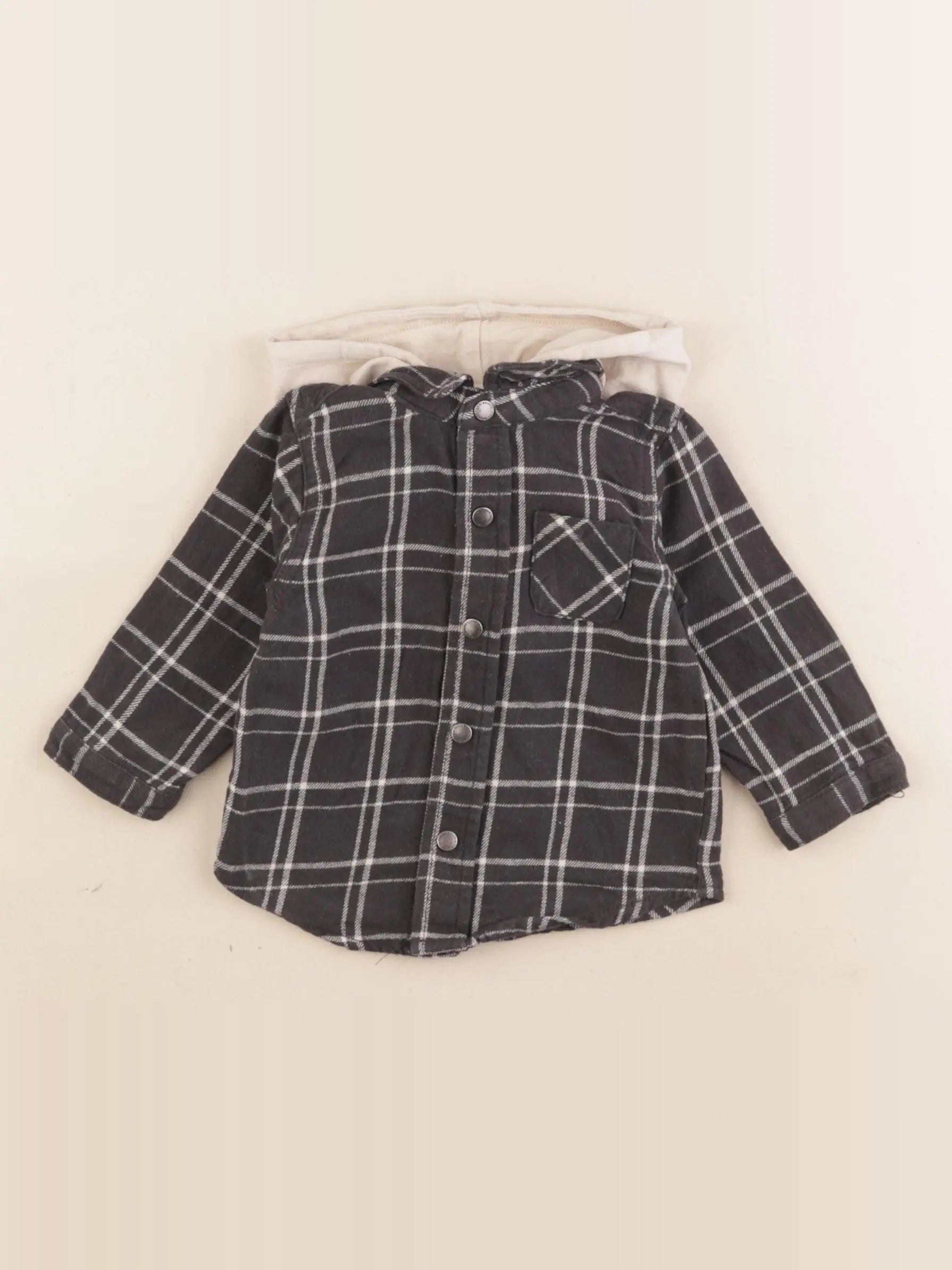 Vertbaudet - chemise beige, gris - 6 mois