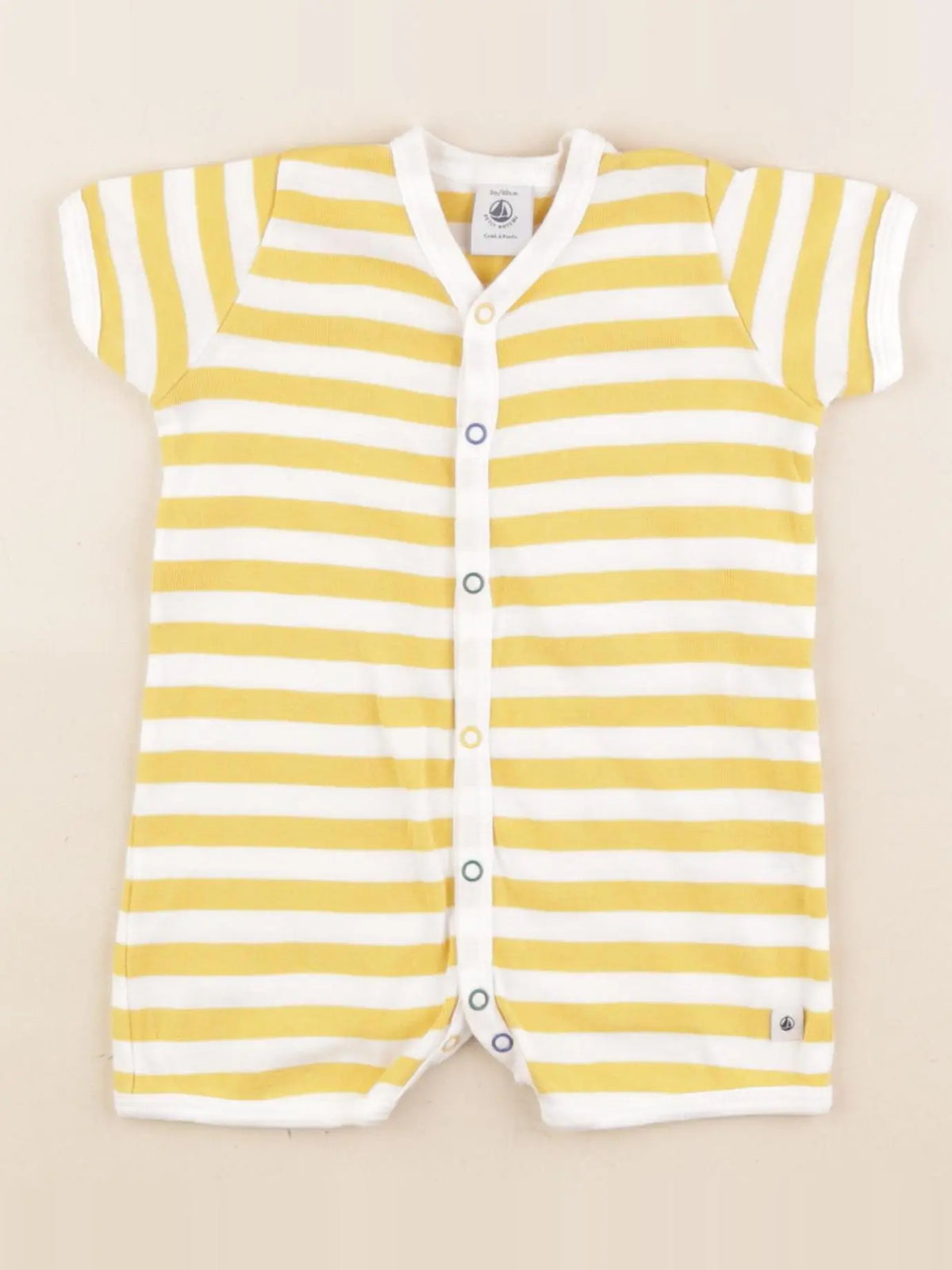 Petit Bateau - pyjama coton jaune - 3 mois