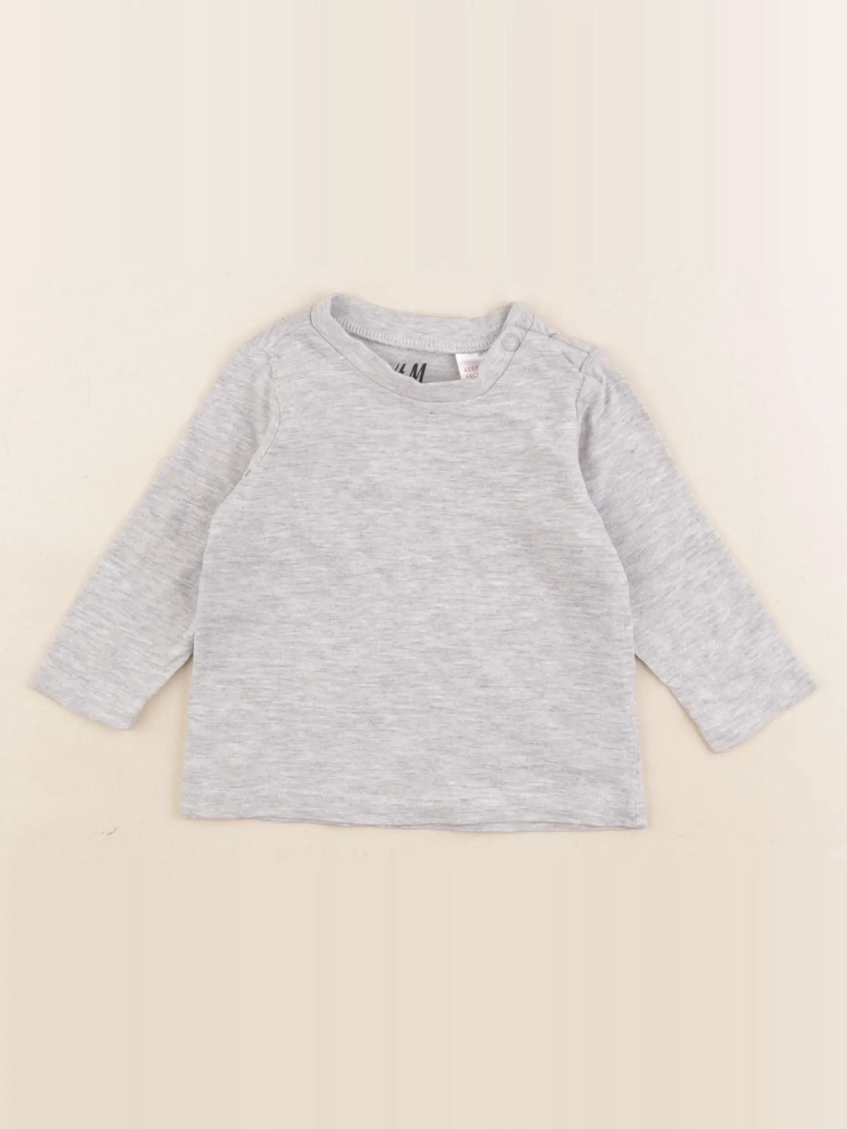 H&M - tee-shirt gris - 2/4 mois