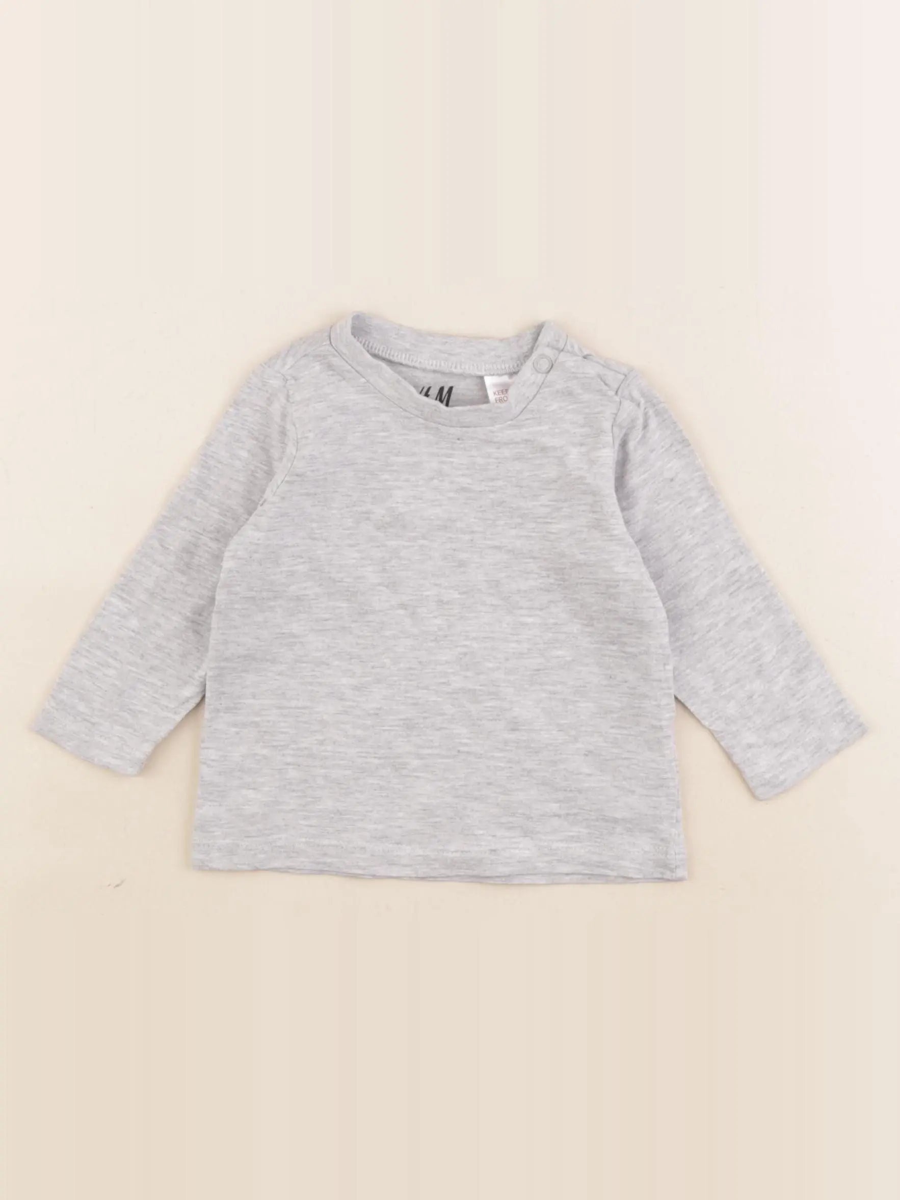 H&M - tee-shirt gris - 2/4 mois