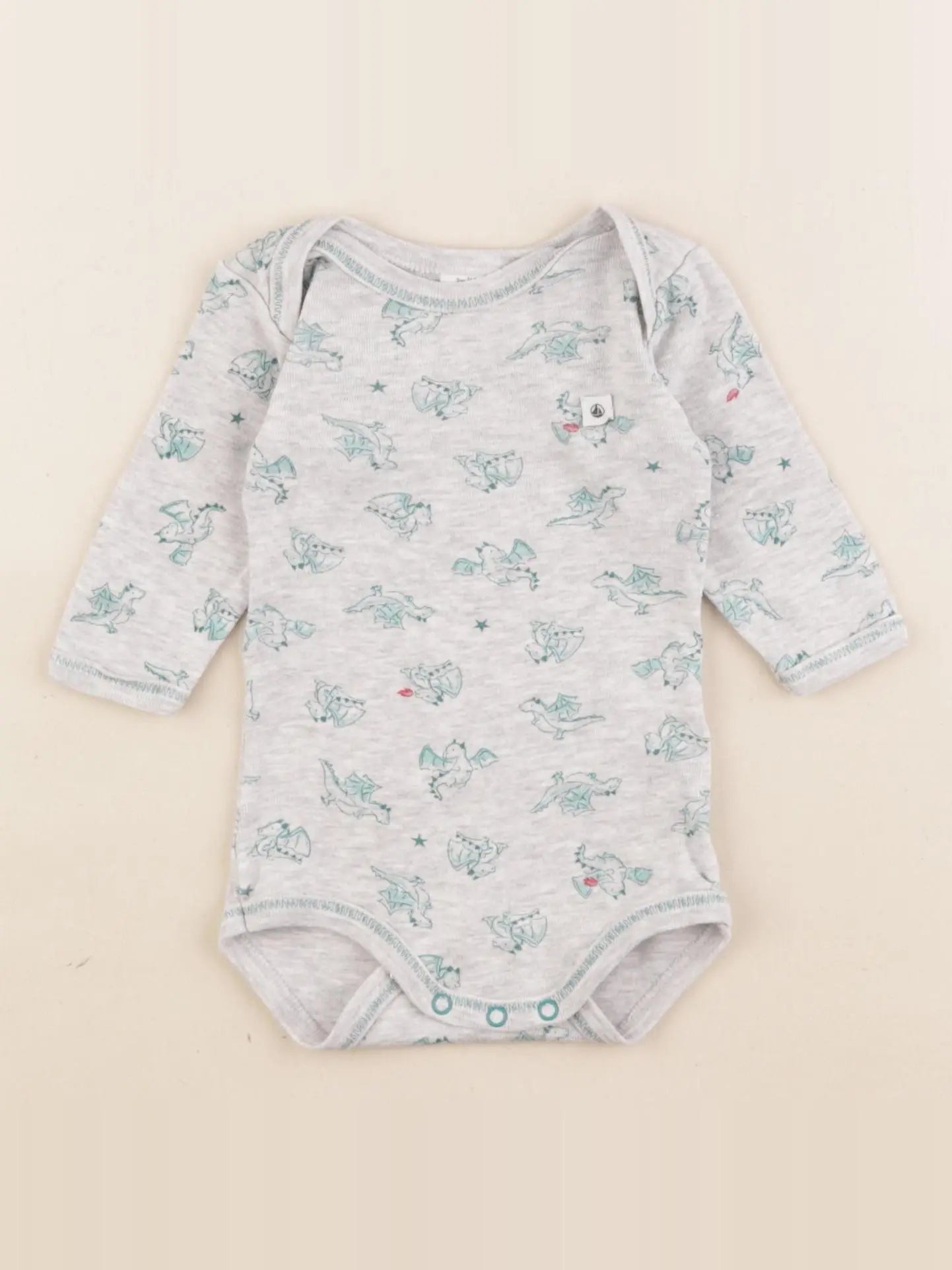 Petit Bateau - body gris - 3 mois