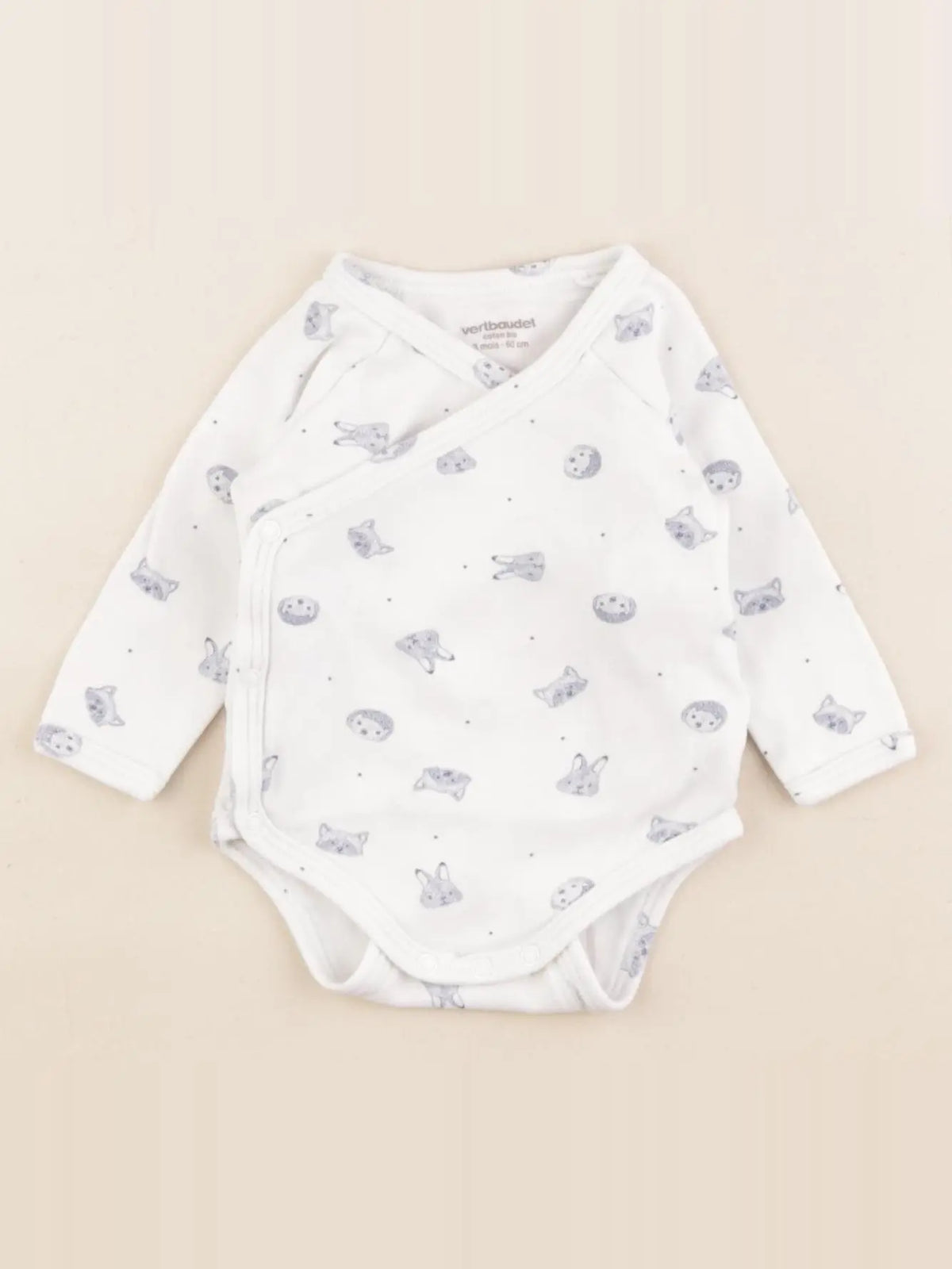Vertbaudet - body blanc, bleu - 3 mois