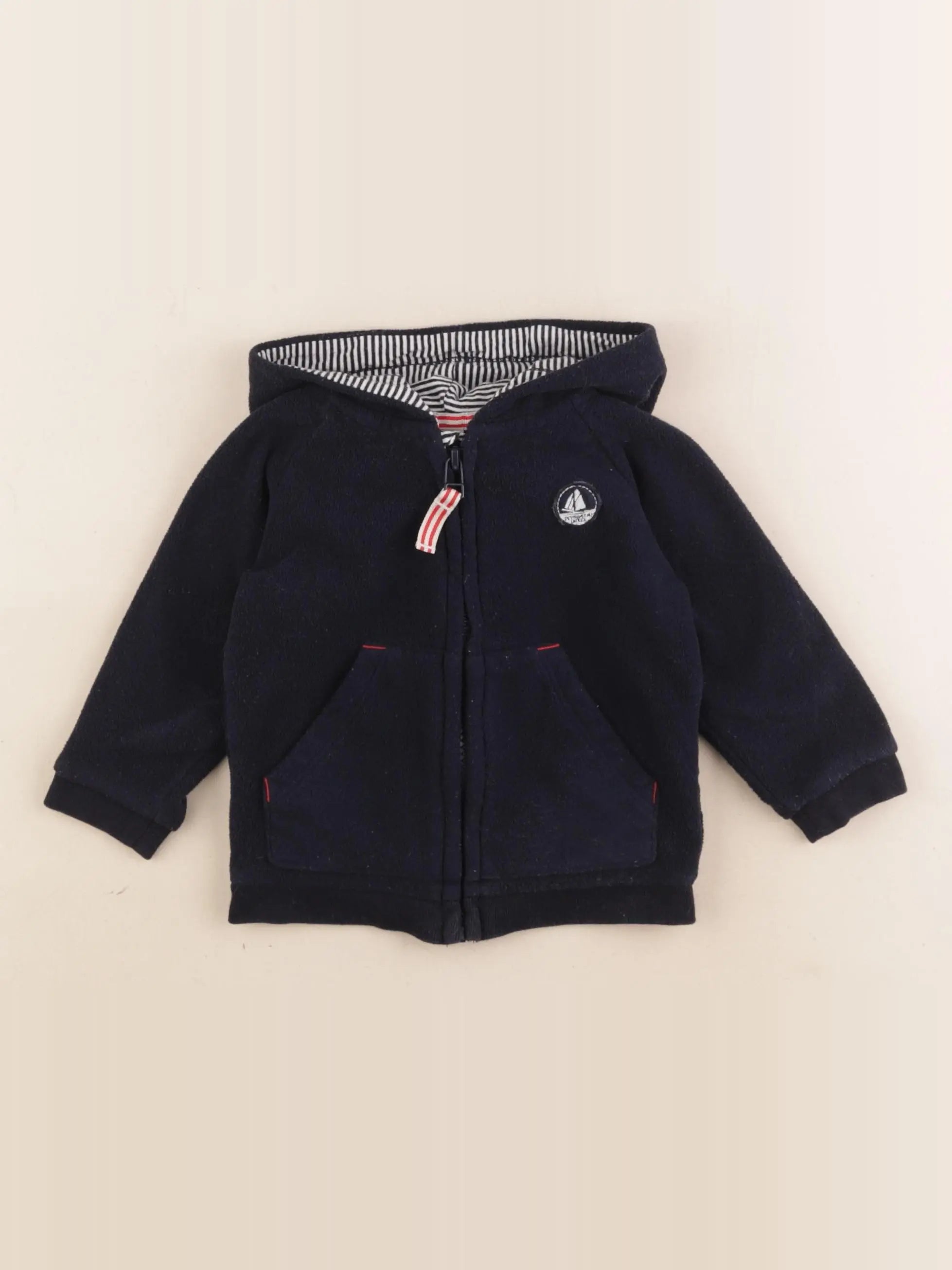 Petit Bateau - gilet bleu - 12 mois