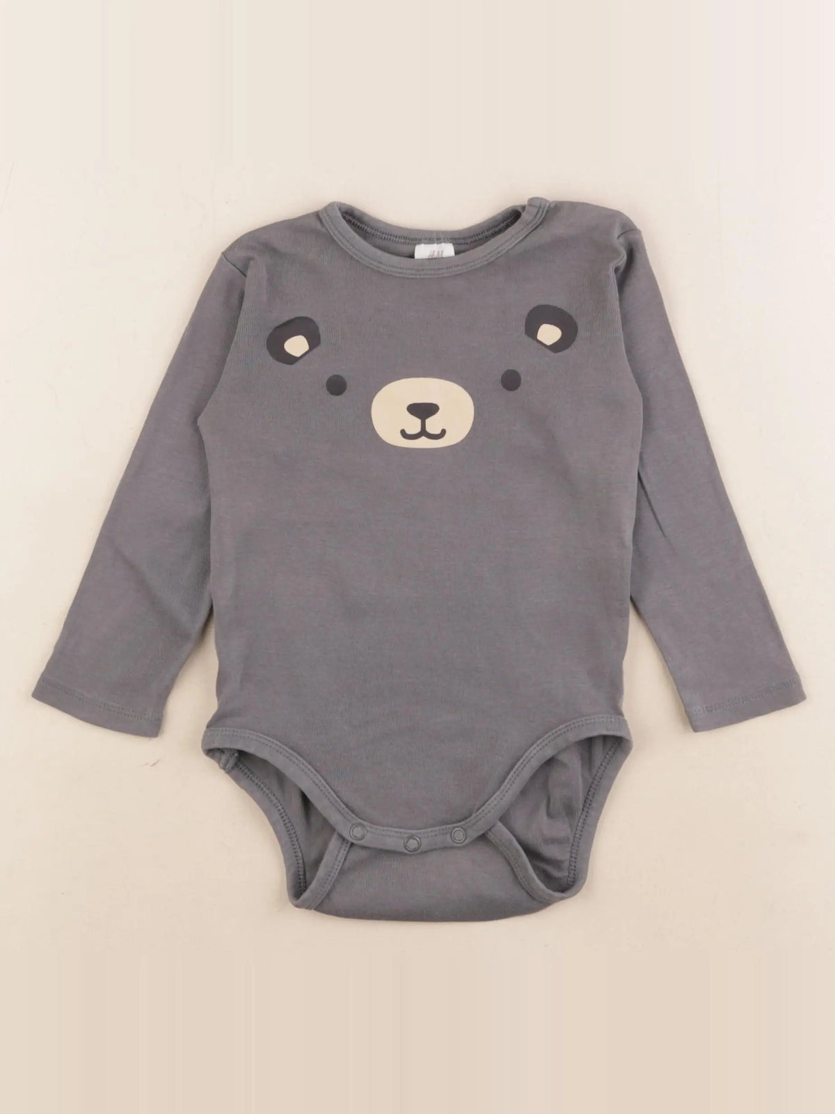 H&M - body gris - 12/18 mois