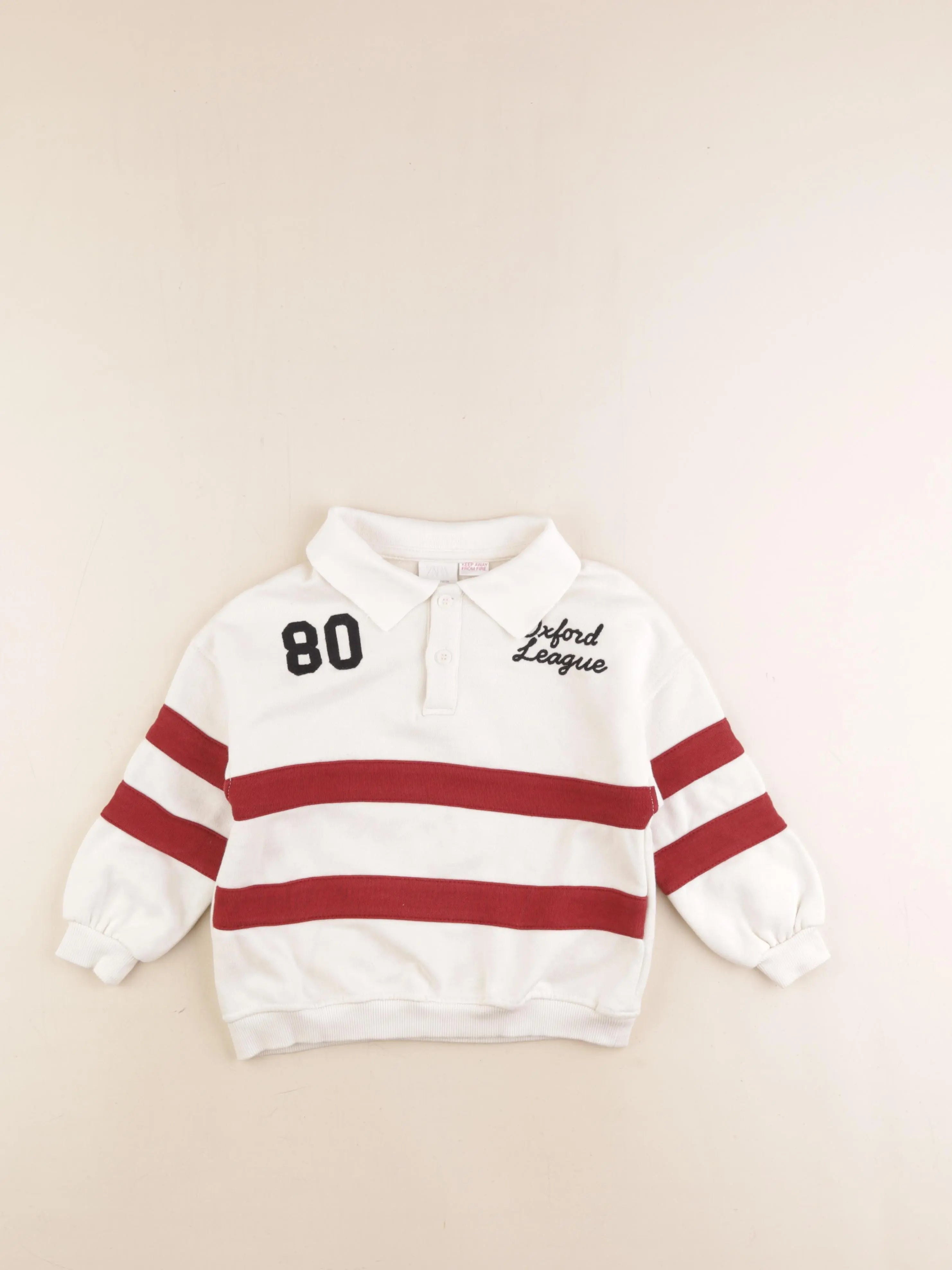 Zara - sweat blanc, rouge - 5 ans