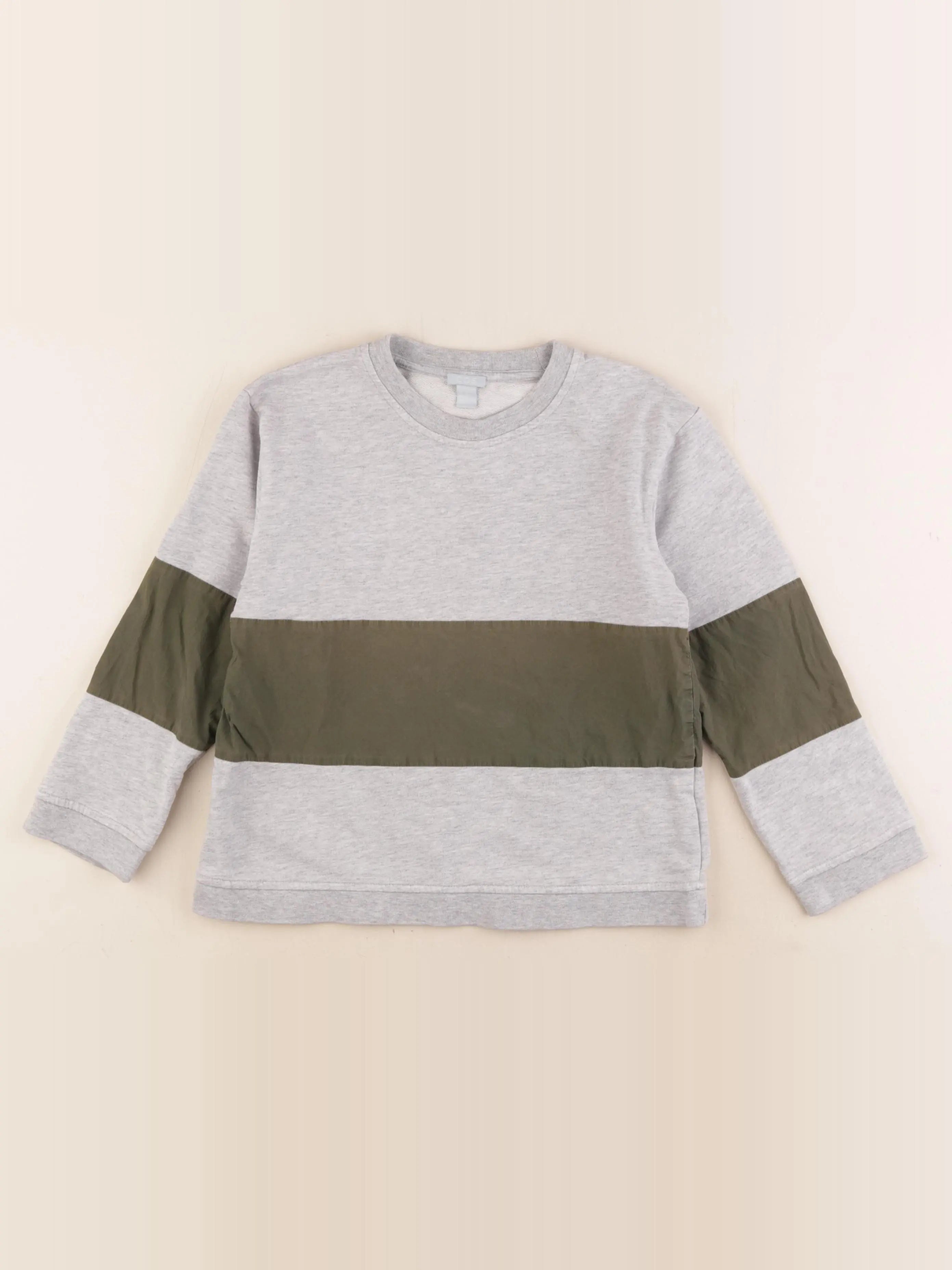 COS - sweat gris, vert - 6/8 ans
