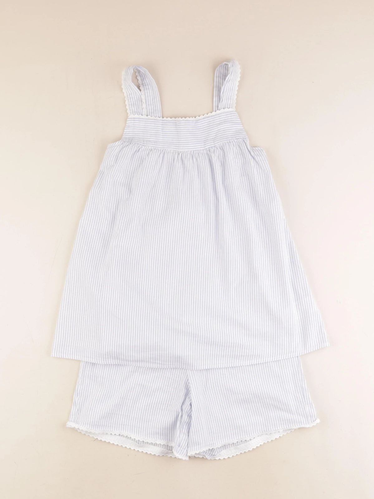 Vertbaudet - pyjama coton blanc, bleu - 12 ans