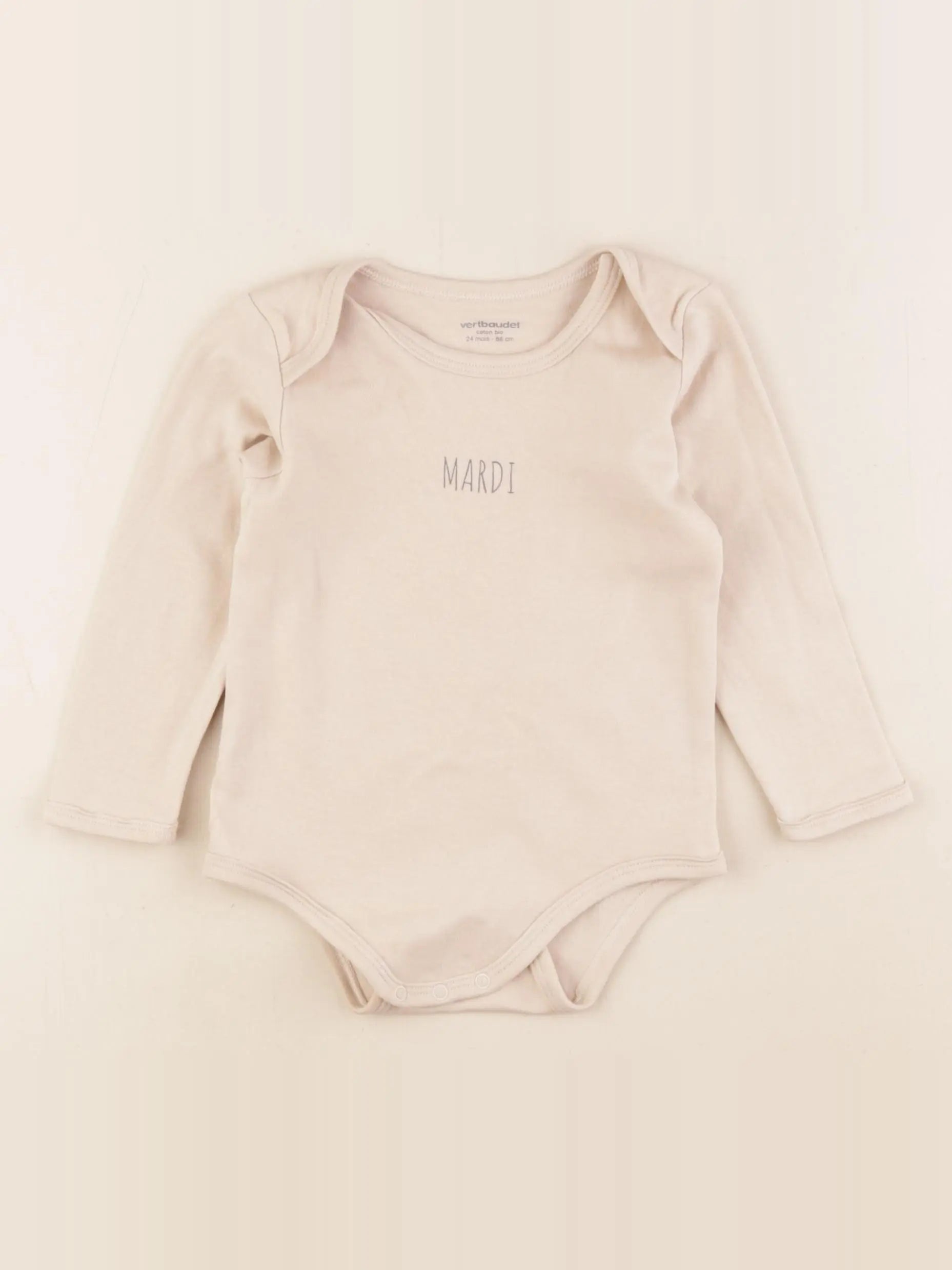 Vertbaudet - body beige - 24 mois