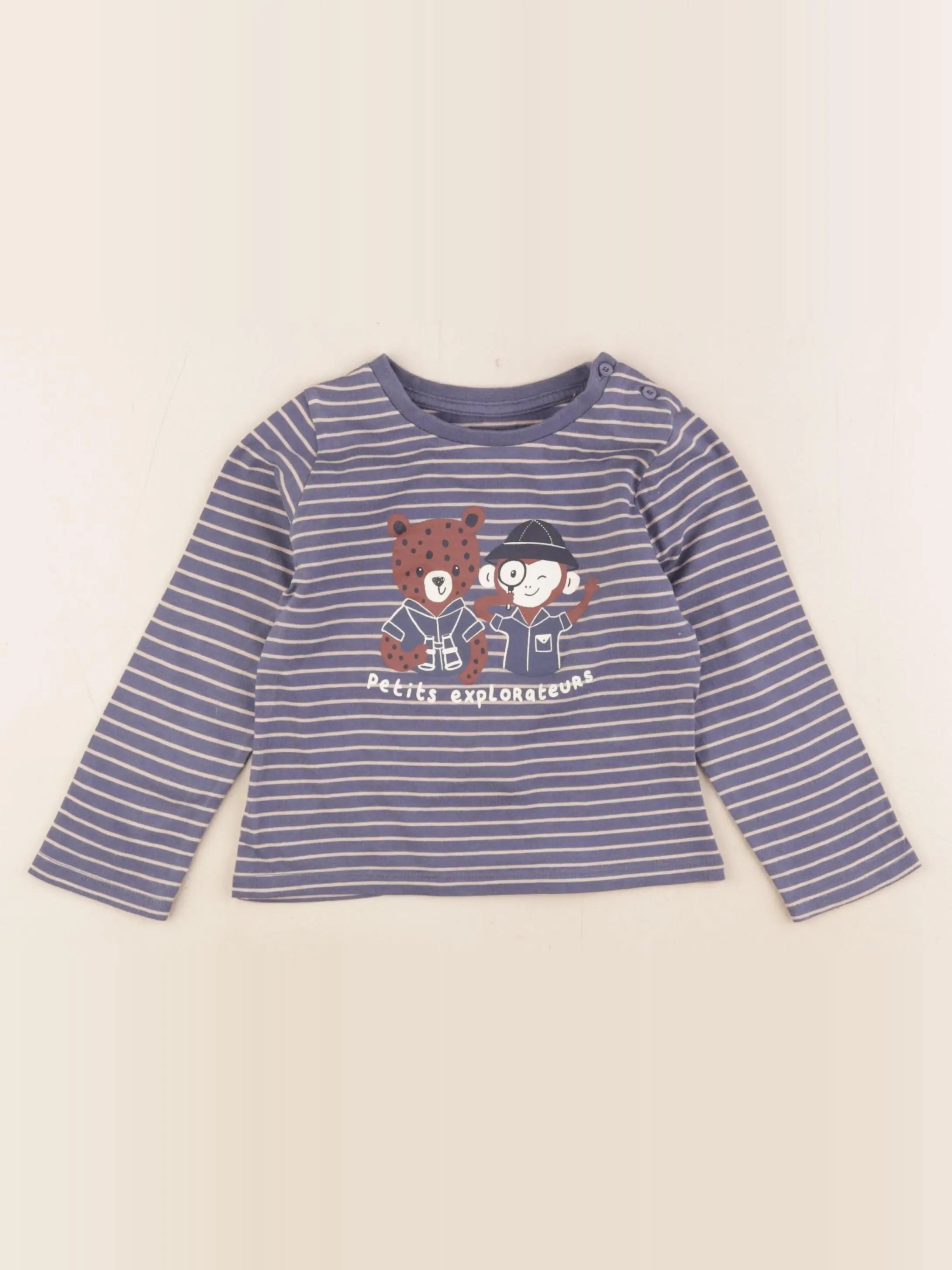 Vertbaudet - tee-shirt bleu - 24 mois